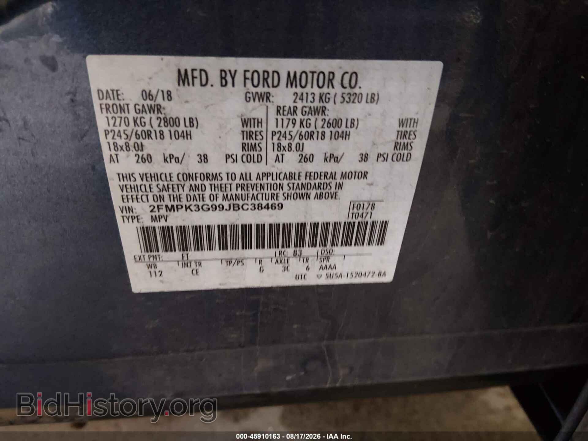 2018 FORD EDGE - VIN: 2FMPK3G99JBC38469 - Photo 9