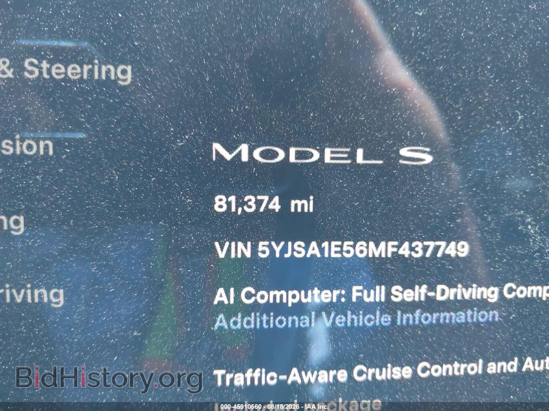 2021 TESLA MODEL S - VIN: 5YJSA1E56MF437749 - Photo 7
