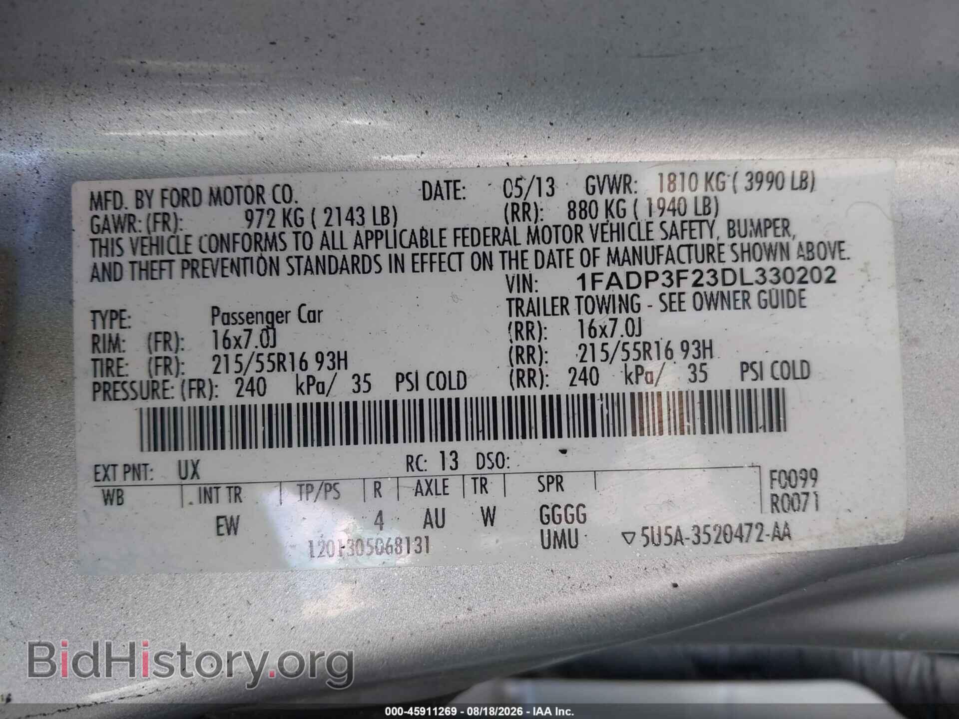 2013 FORD FOCUS - VIN: 1FADP3F23DL330202 - Photo 9