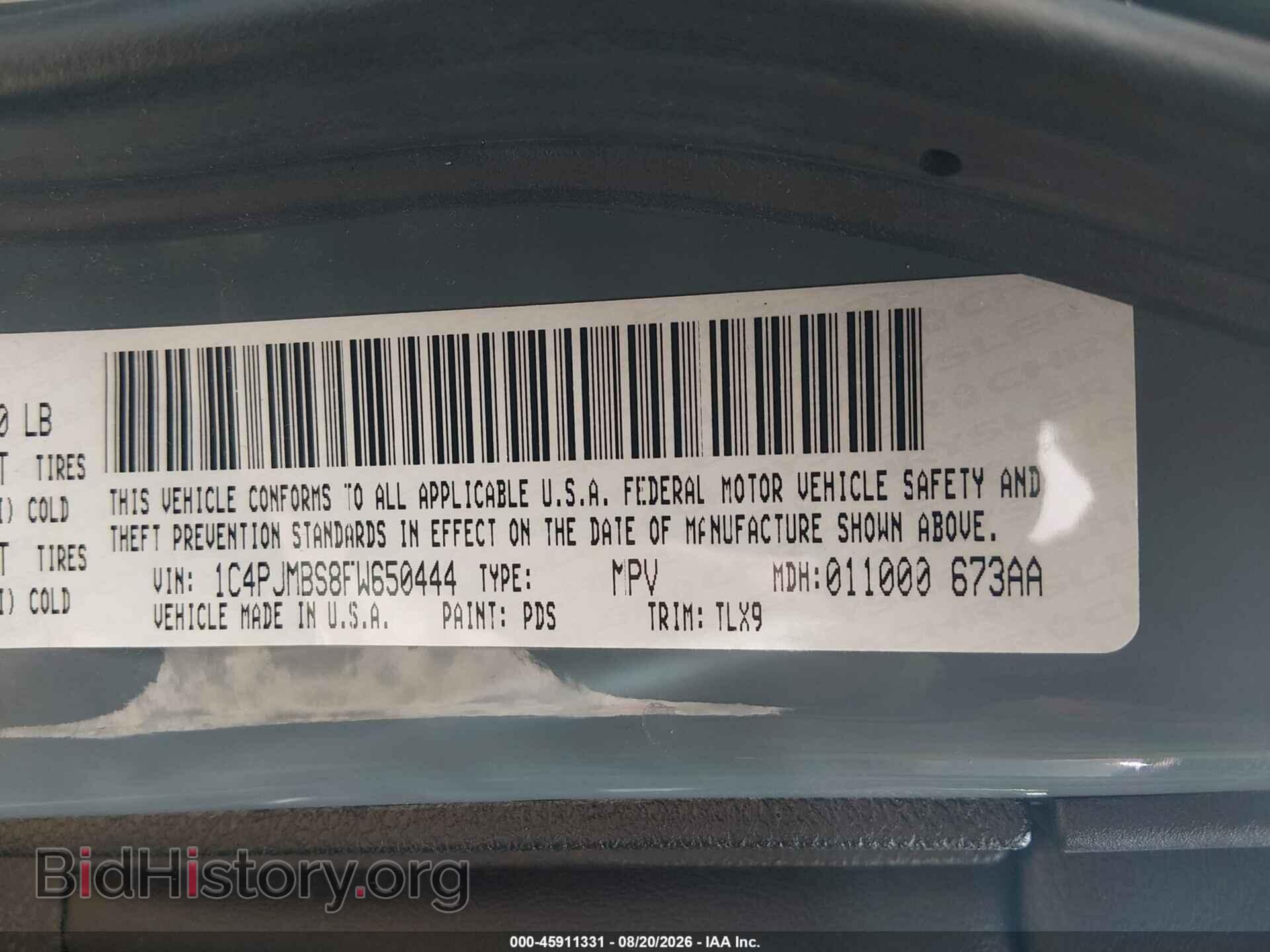 2015 JEEP CHEROKEE - VIN: 1C4PJMBS8FW650444 - Photo 9