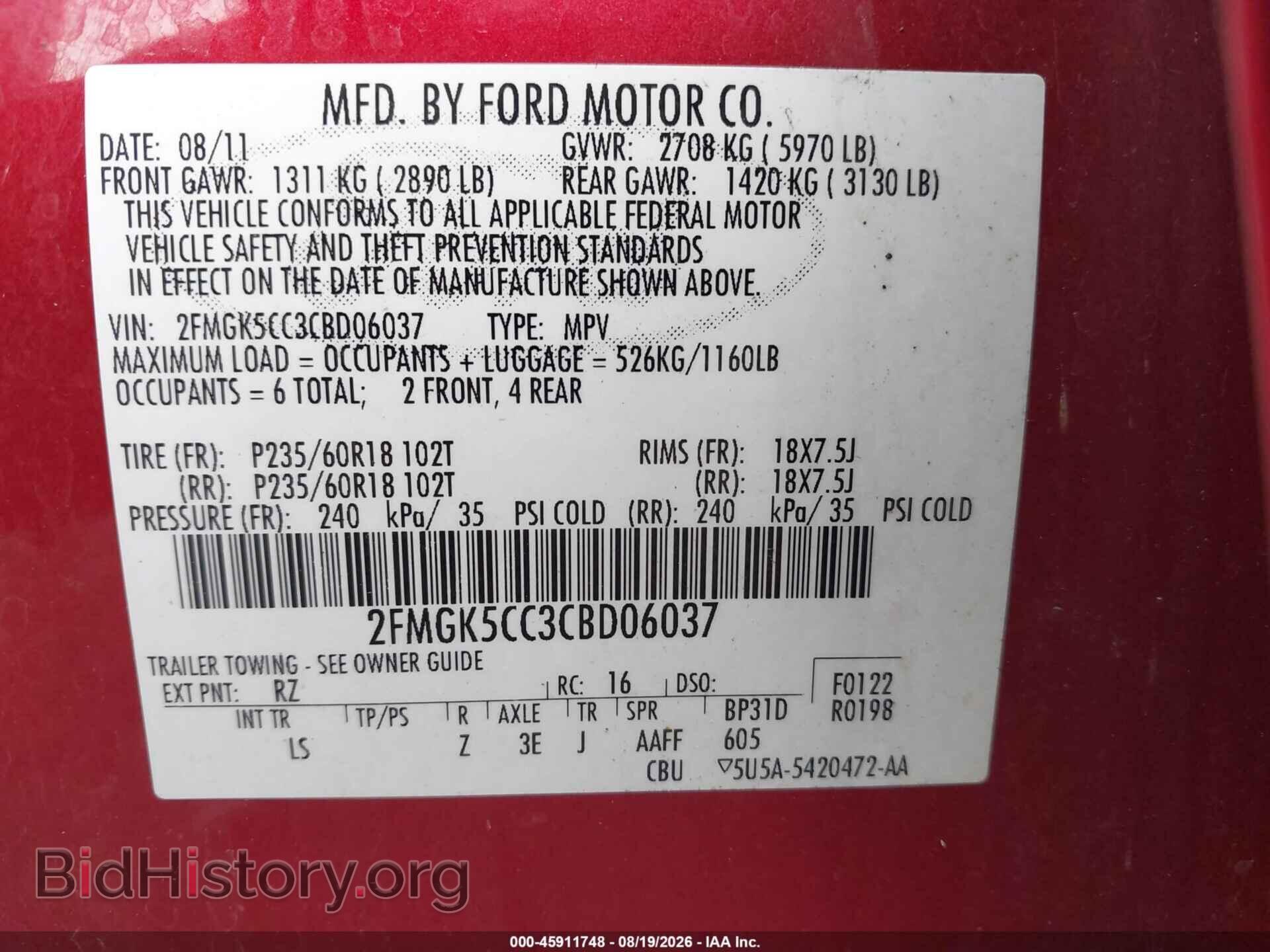 2012 FORD FLEX - VIN: 2FMGK5CC3CBD06037 - Photo 9