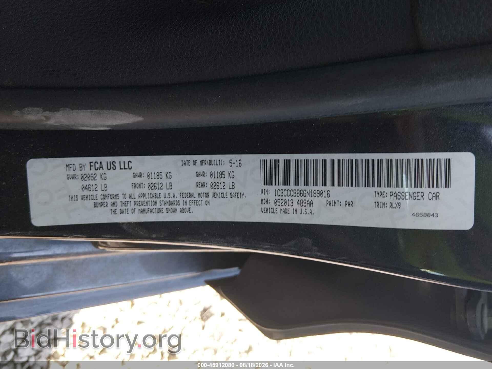 2016 CHRYSLER 200 - VIN: 1C3CCCBB6GN189016 - Photo 9
