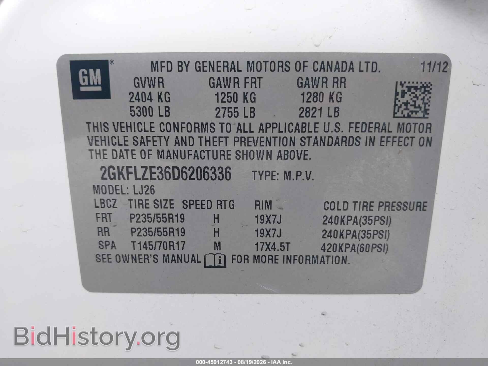 2013 GMC TERRAIN - VIN: 2GKFLZE36D6206336 - Photo 9