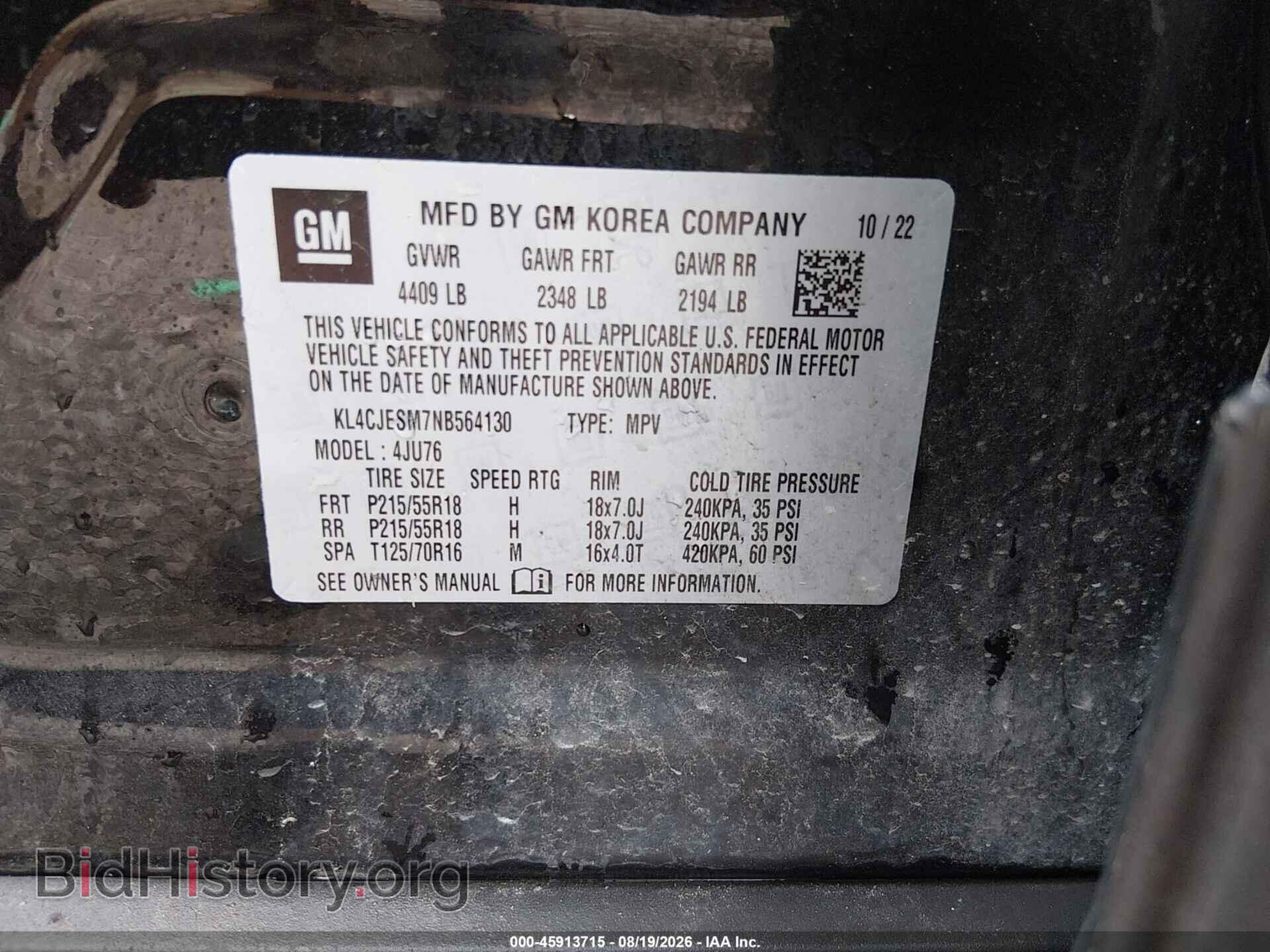 2022 BUICK ENCORE - VIN: KL4CJESM7NB564130 - Photo 9