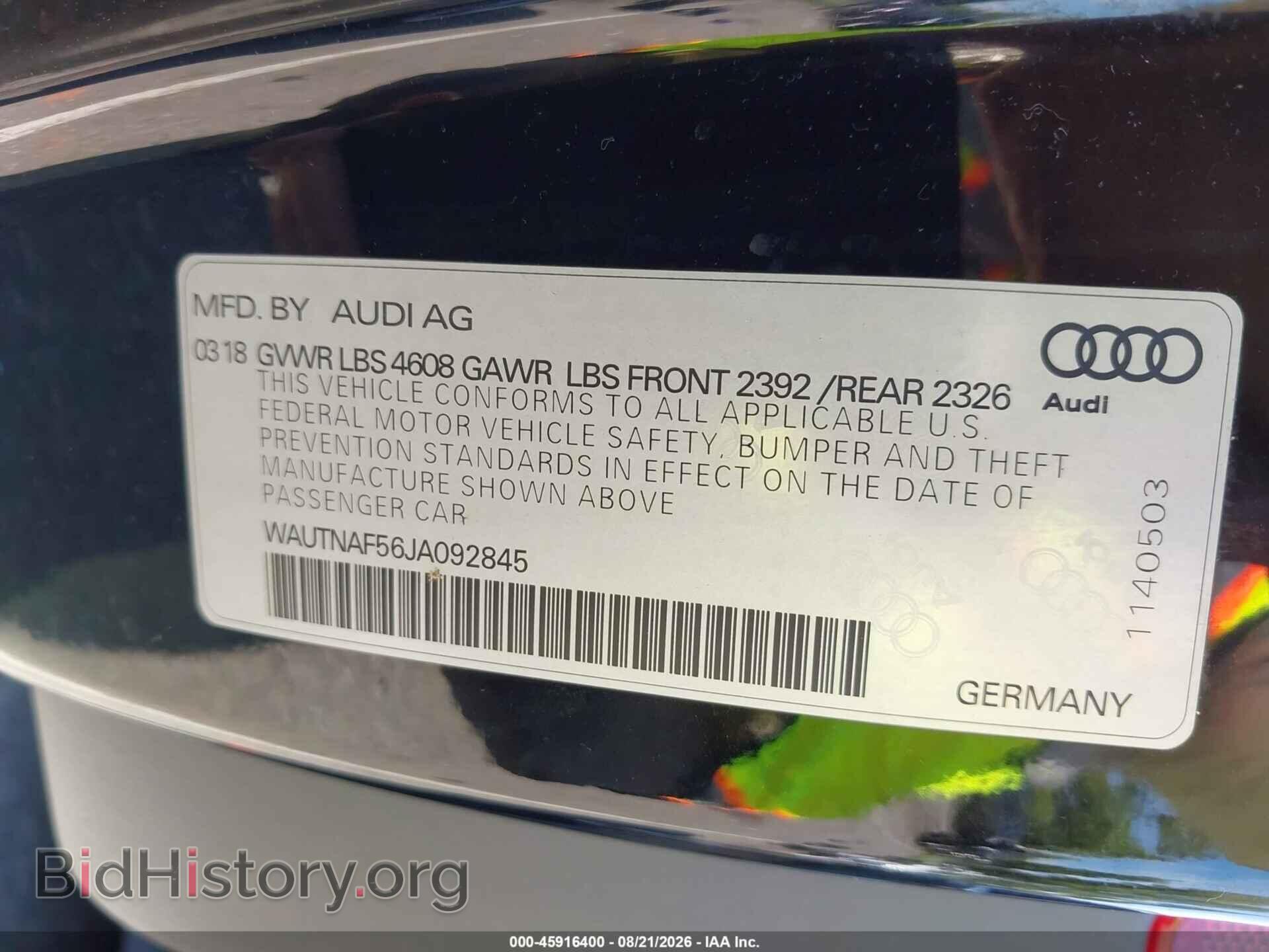 2018 AUDI A5 - VIN: WAUTNAF56JA092845 - Photo 9