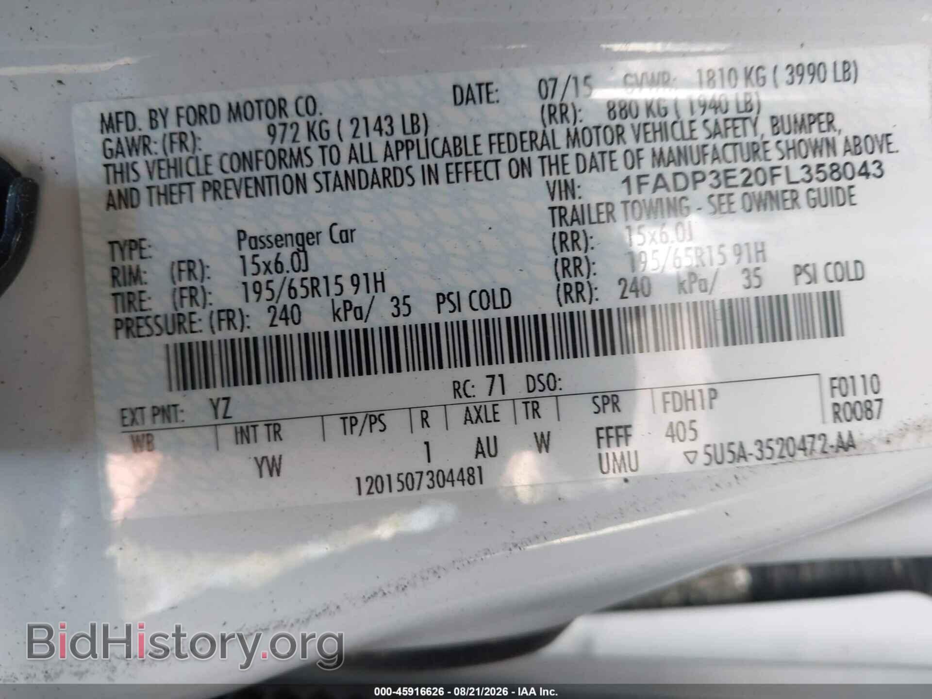 2015 FORD FOCUS - VIN: 1FADP3E20FL358043 - Photo 9