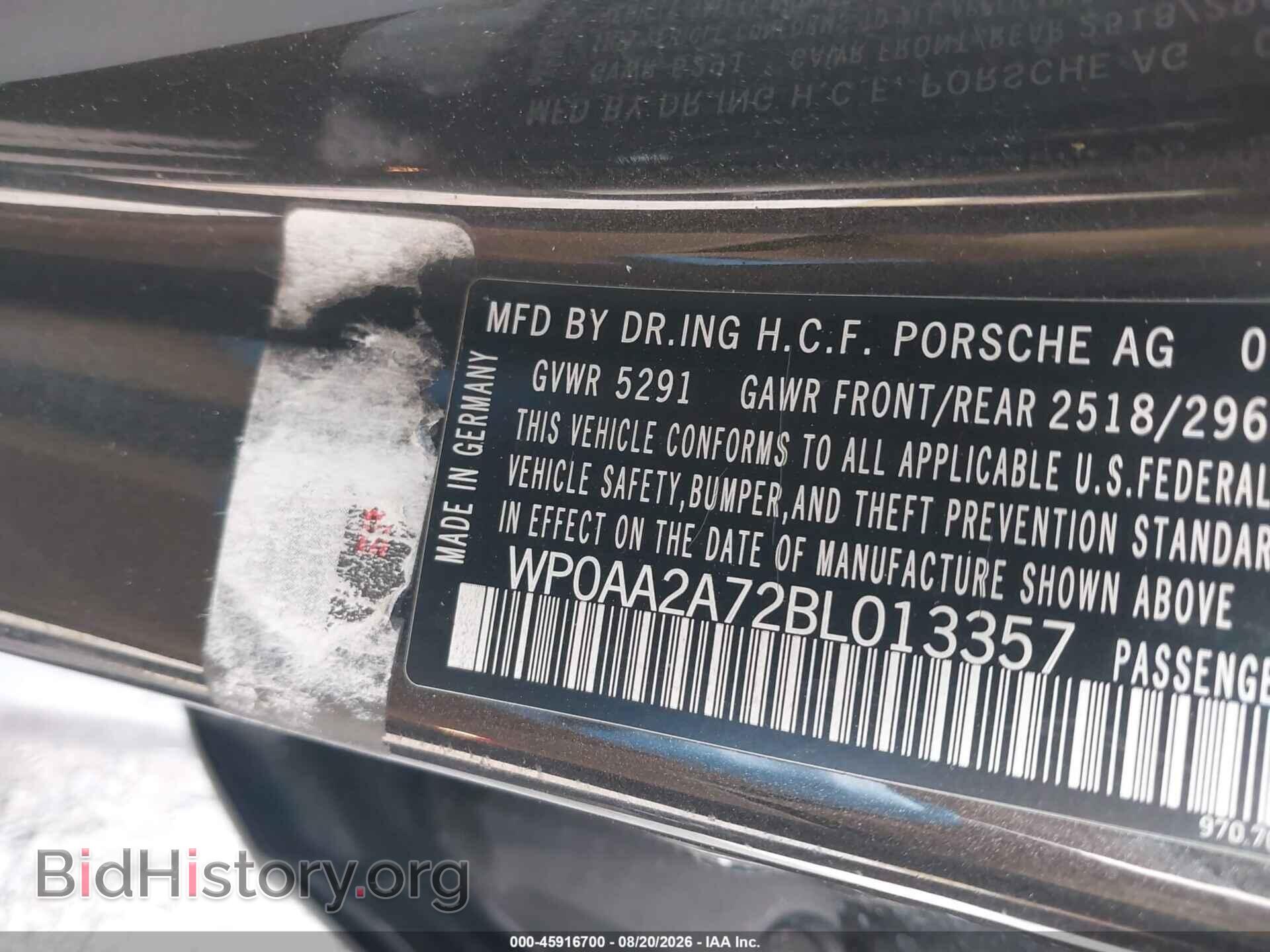 2011 PORSCHE PANAMERA - VIN: WP0AA2A72BL013357 - Photo 9
