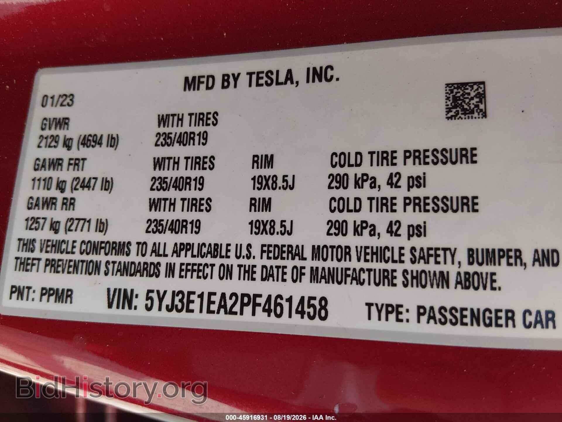 2023 TESLA MODEL 3 - VIN: 5YJ3E1EA2PF461458 - Photo 9