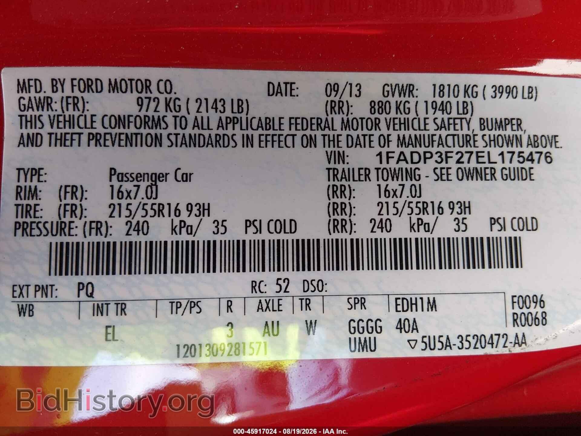 2014 FORD FOCUS - VIN: 1FADP3F27EL175476 - Photo 9
