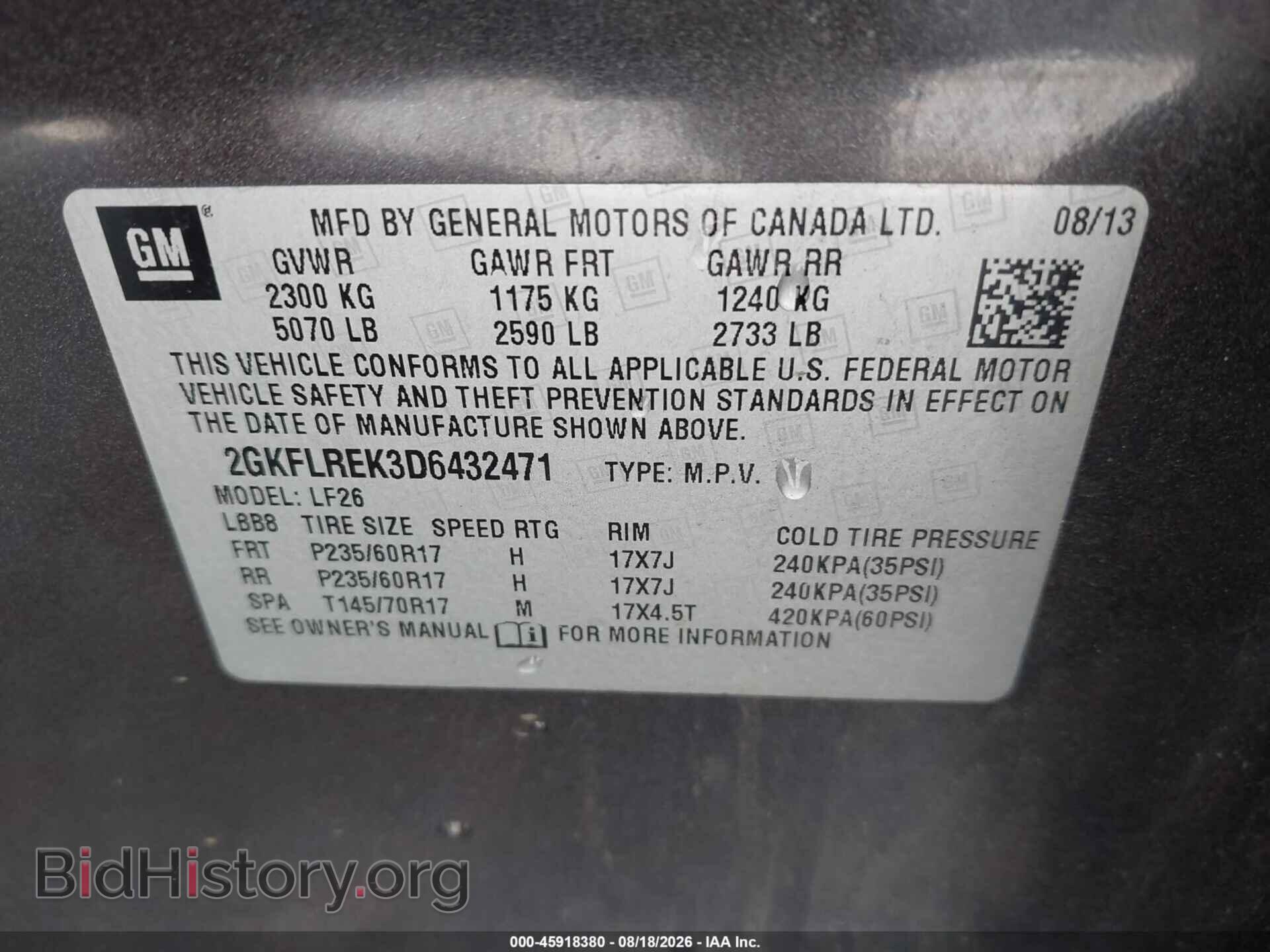 2013 GMC TERRAIN - VIN: 2GKFLREK3D6432471 - Photo 9