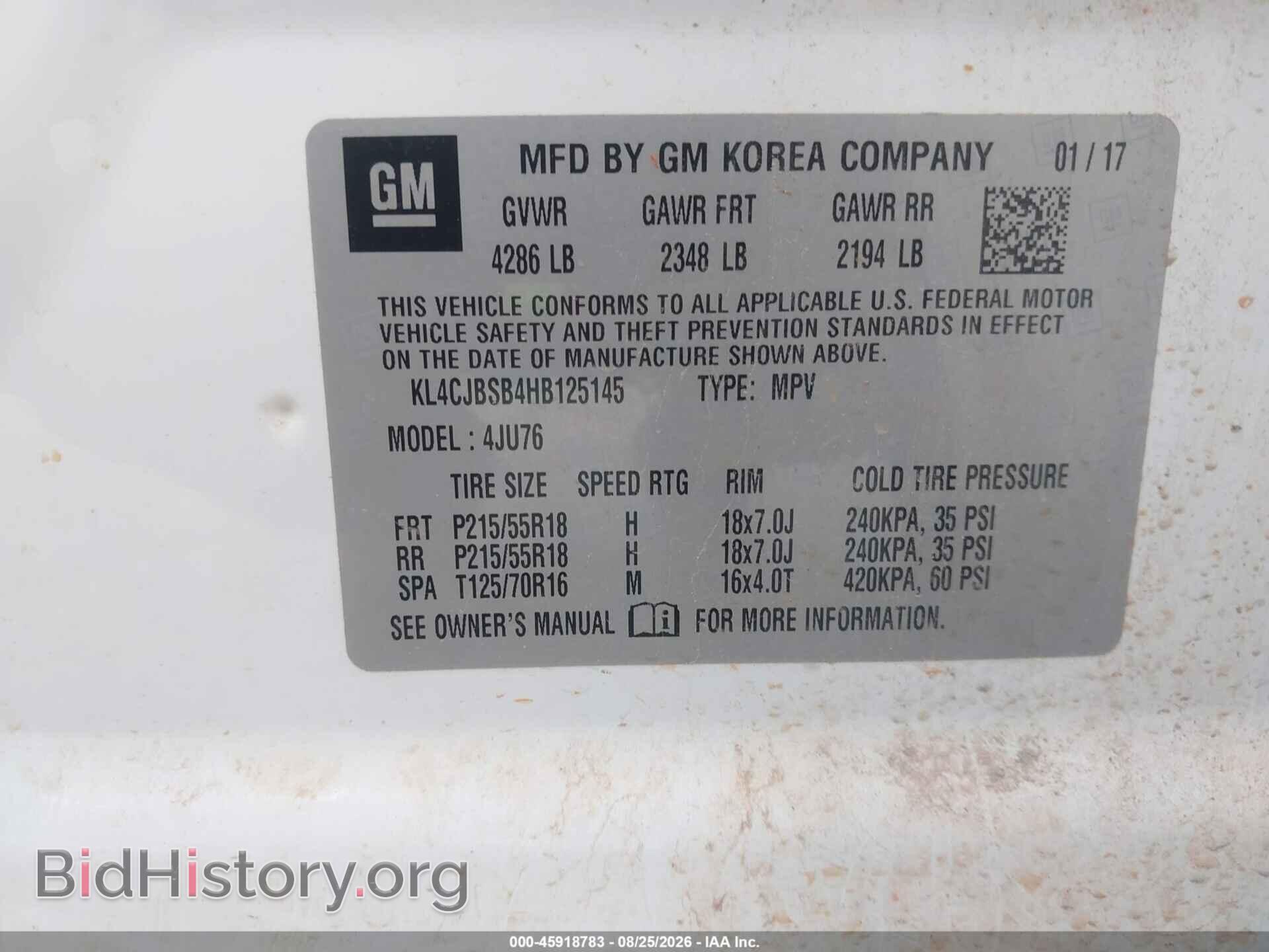 2017 BUICK ENCORE - VIN: KL4CJBSB4HB125145 - Photo 9