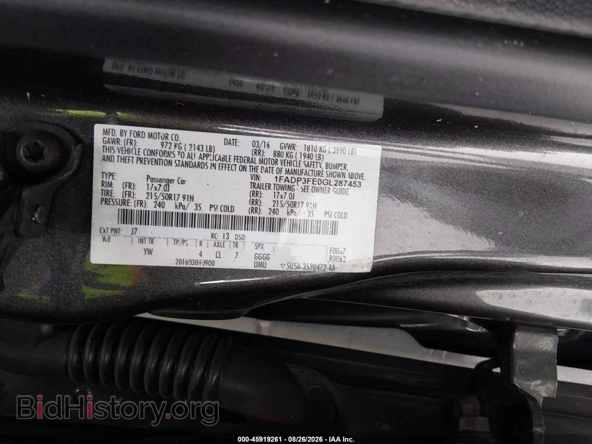 2016 FORD FOCUS - VIN: 1FADP3FE0GL287453 - Фото 9