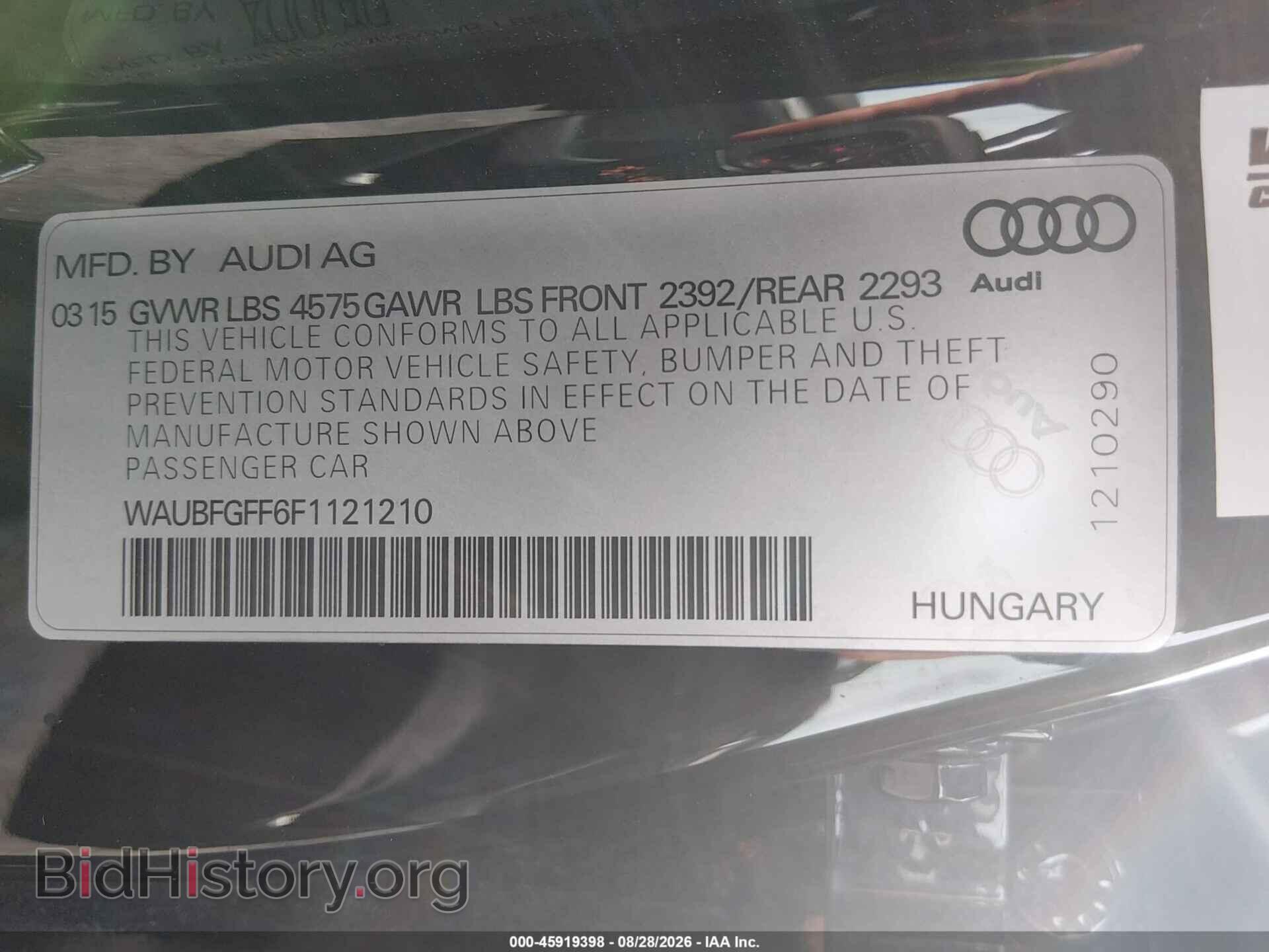 2015 AUDI A3 - VIN: WAUBFGFF6F1121210 - Фото 9