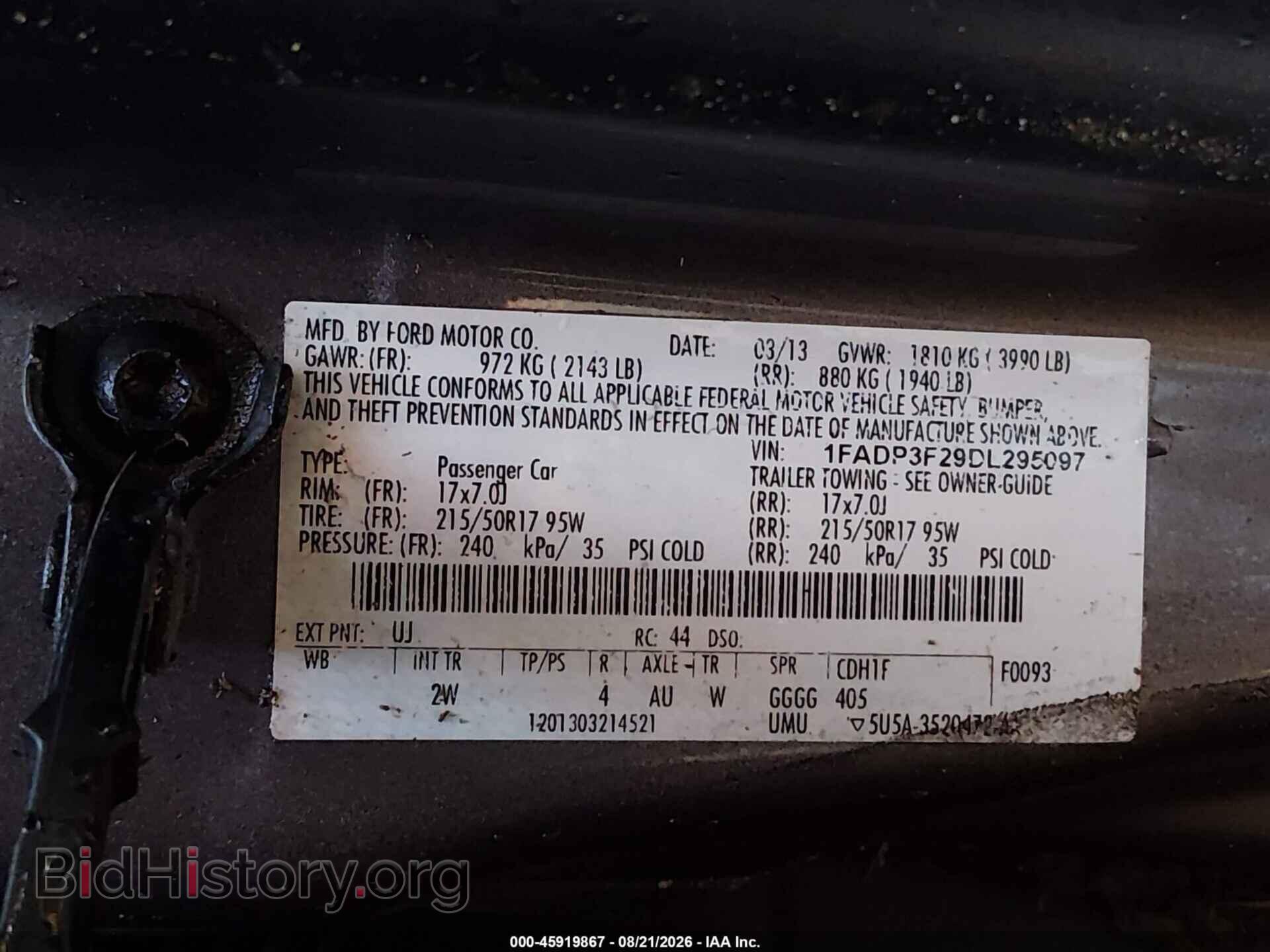 2013 FORD FOCUS - VIN: 1FADP3F29DL295097 - Photo 9