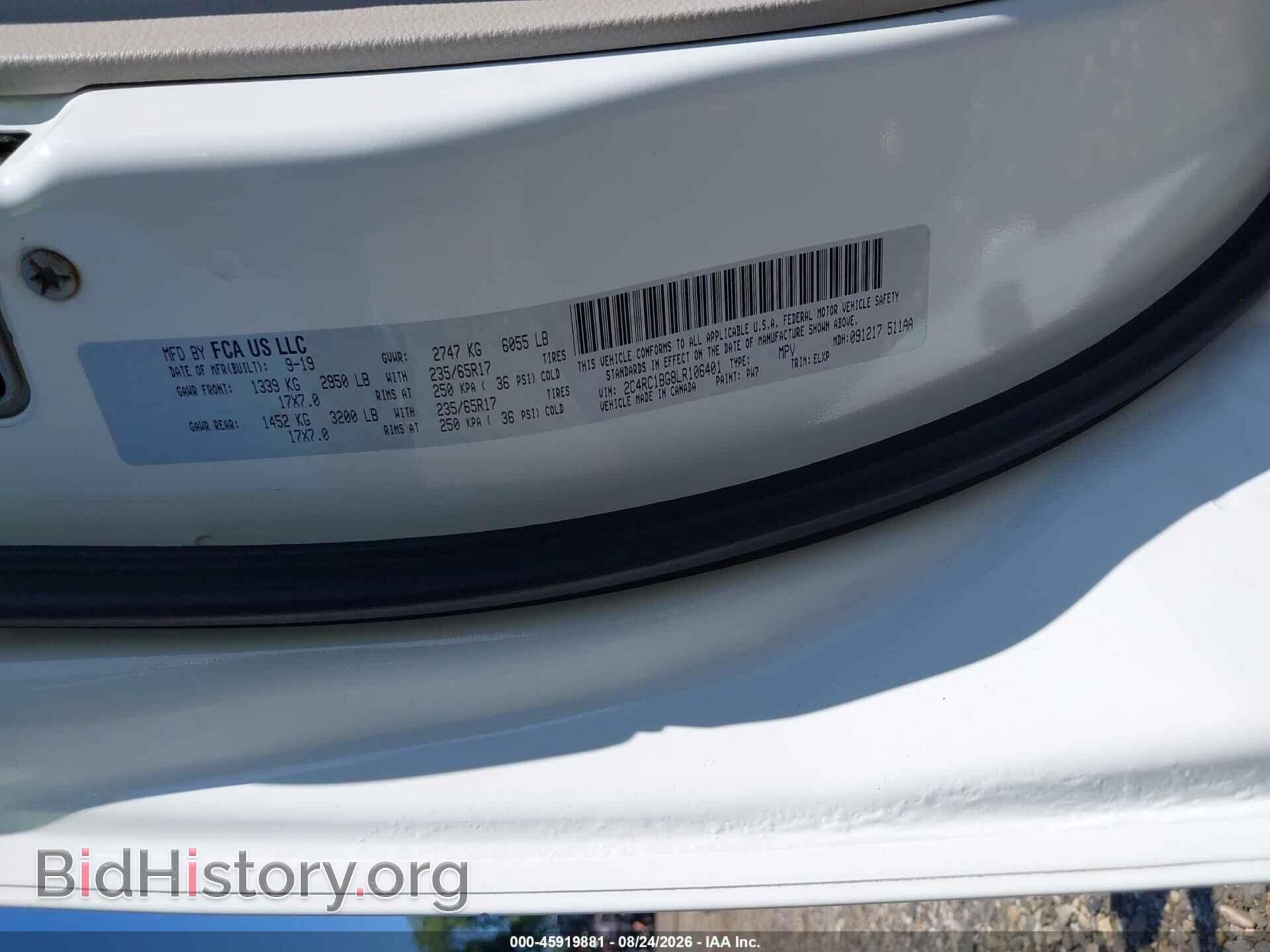 2020 CHRYSLER PACIFICA - VIN: 2C4RC1BG8LR106401 - Фото 9