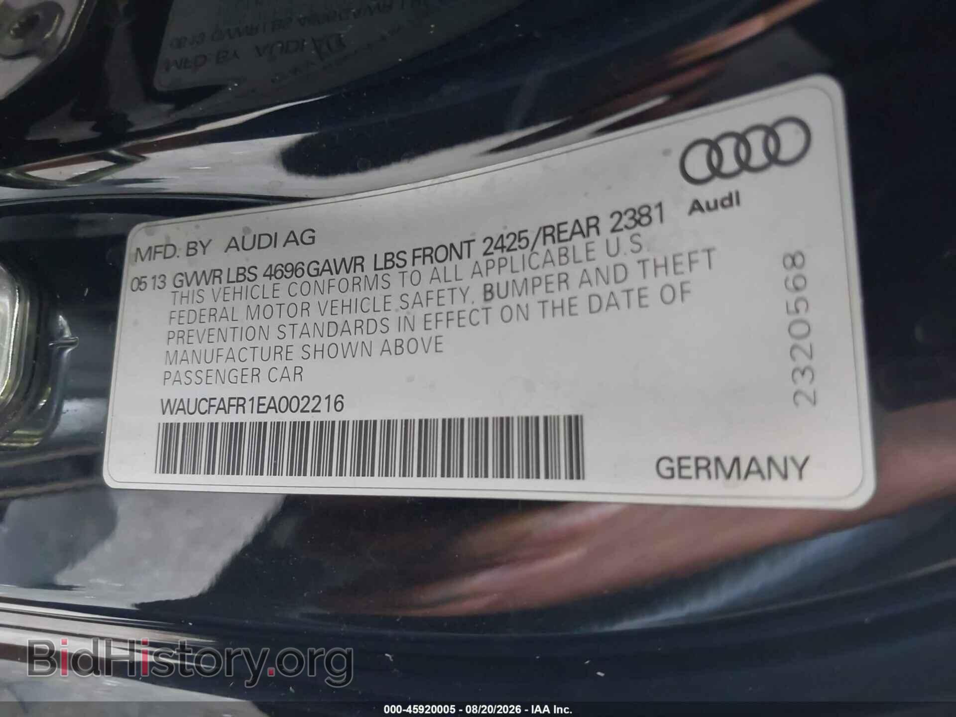 2014 AUDI A5 - VIN: WAUCFAFR1EA002216 - Photo 9