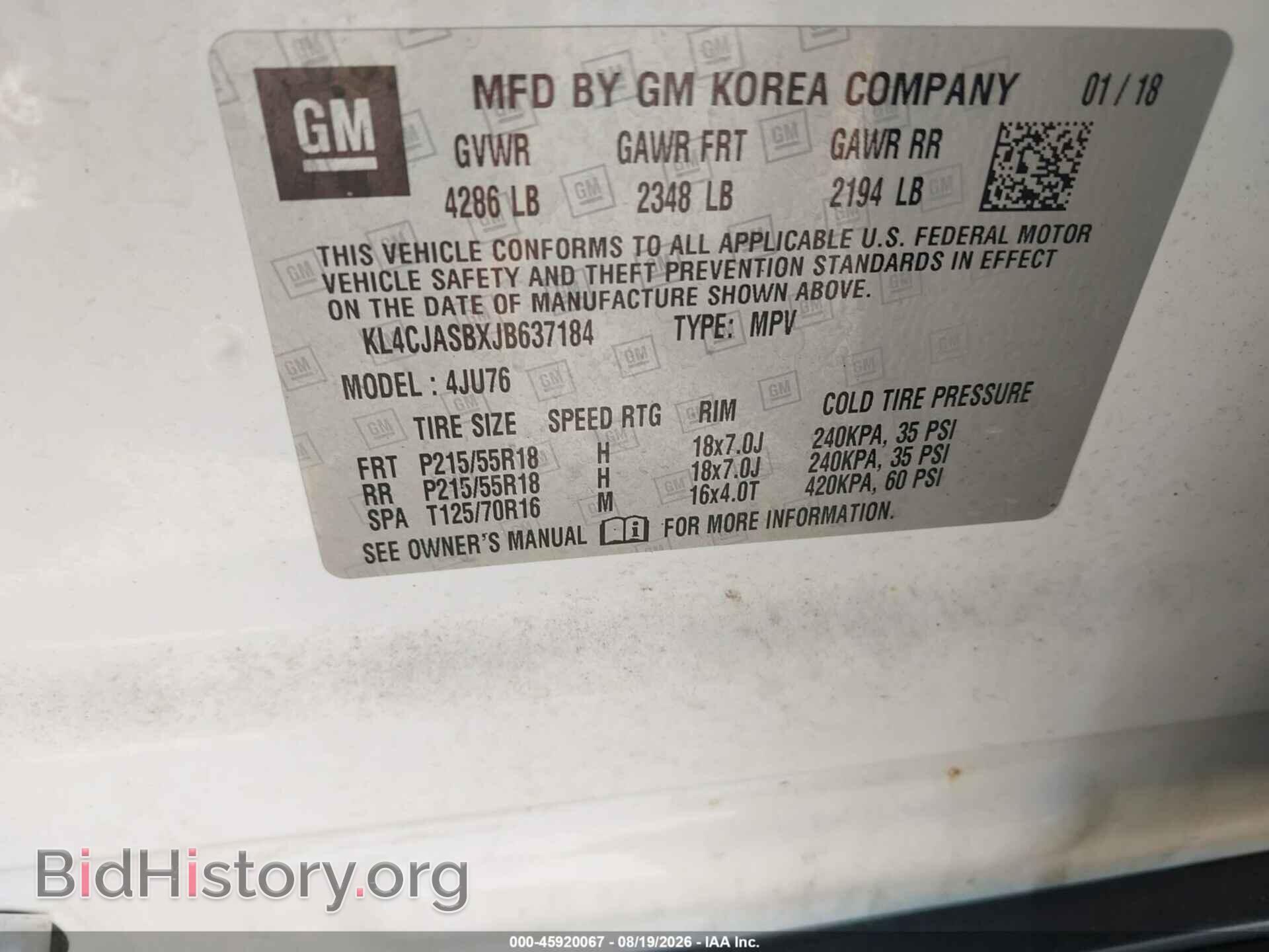 2018 BUICK ENCORE - VIN: KL4CJASBXJB637184 - Photo 9