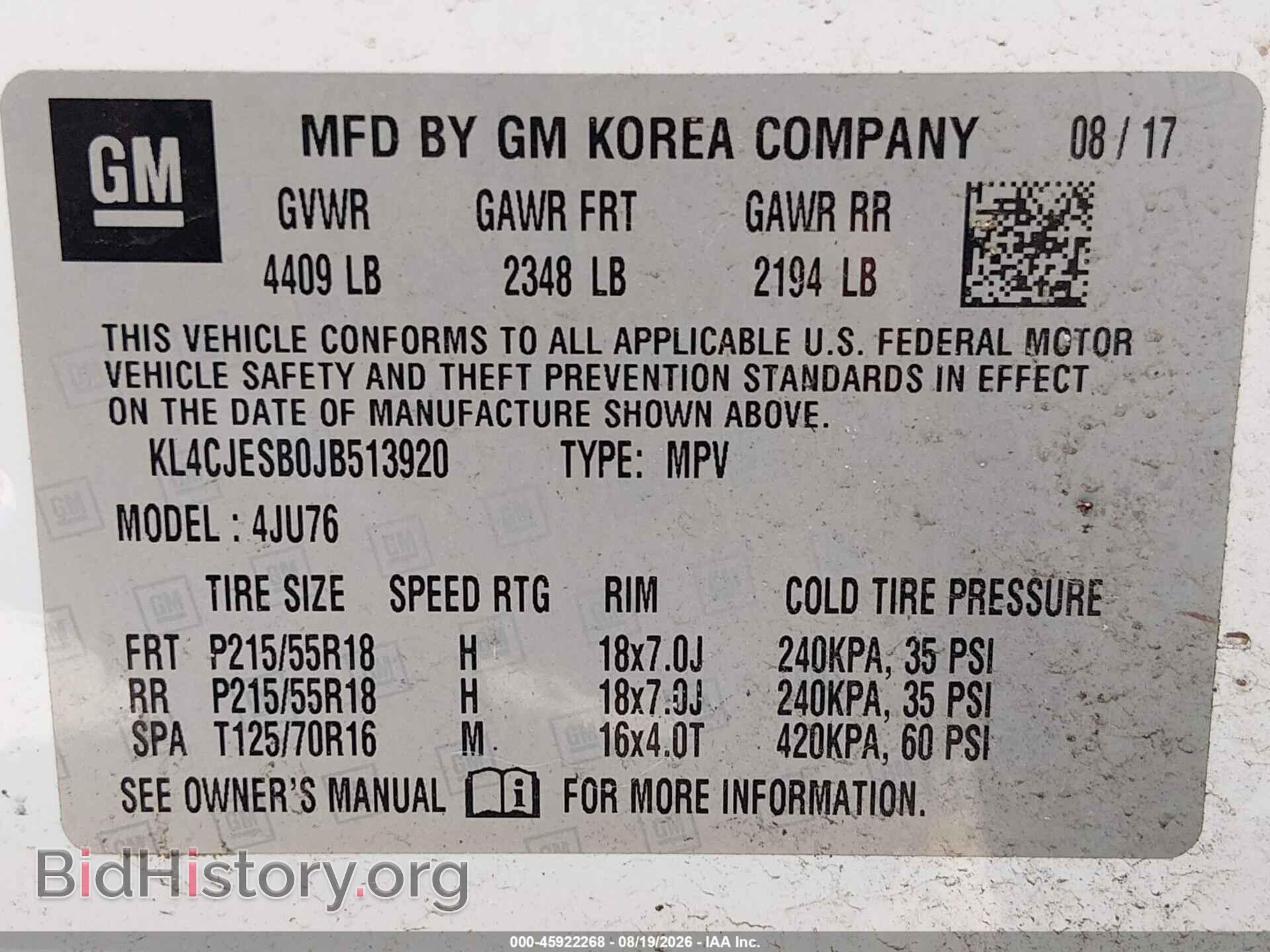 2018 BUICK ENCORE - VIN: KL4CJESB0JB513920 - Photo 9