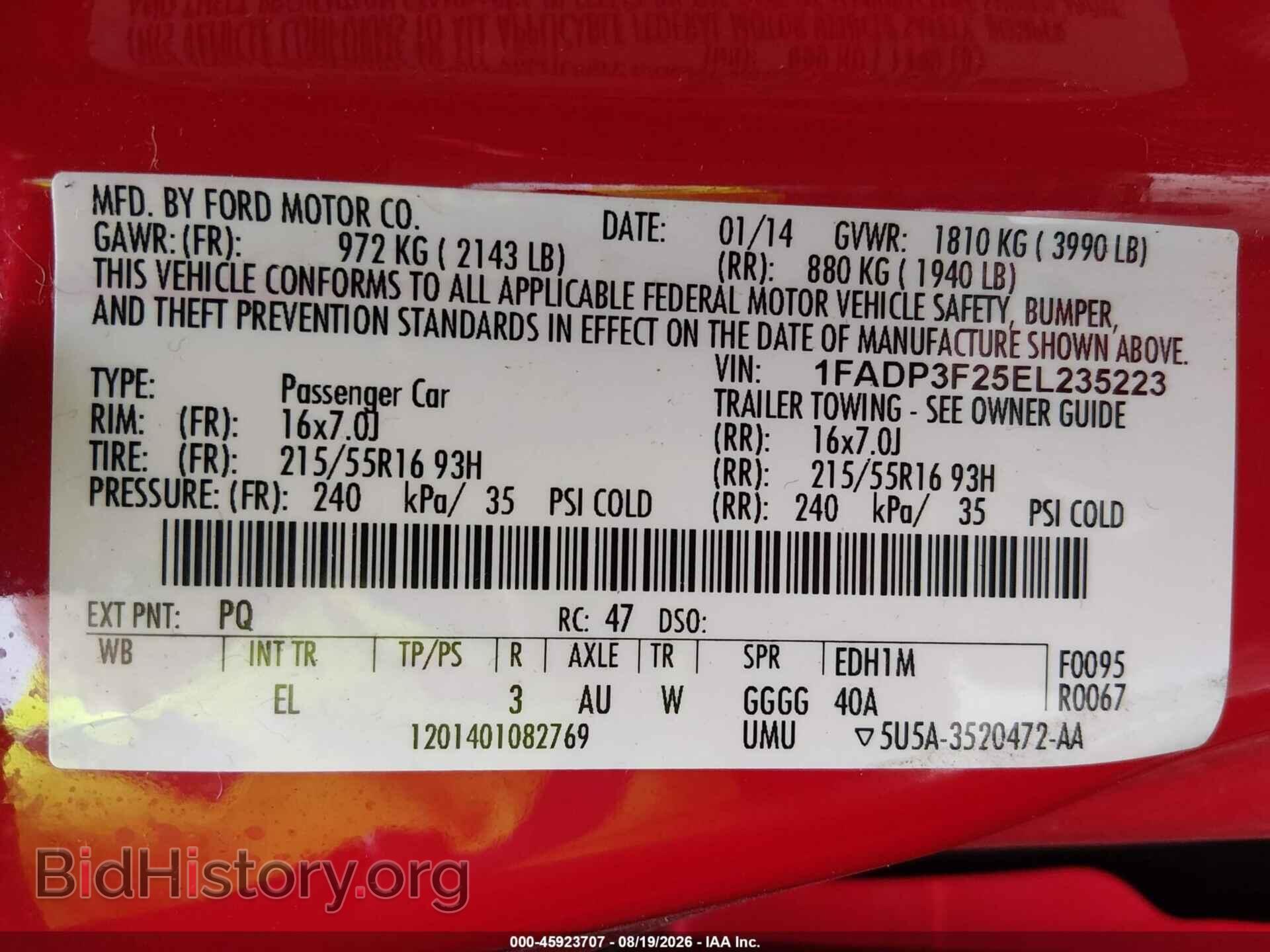 2014 FORD FOCUS - VIN: 1FADP3F25EL235223 - Photo 9