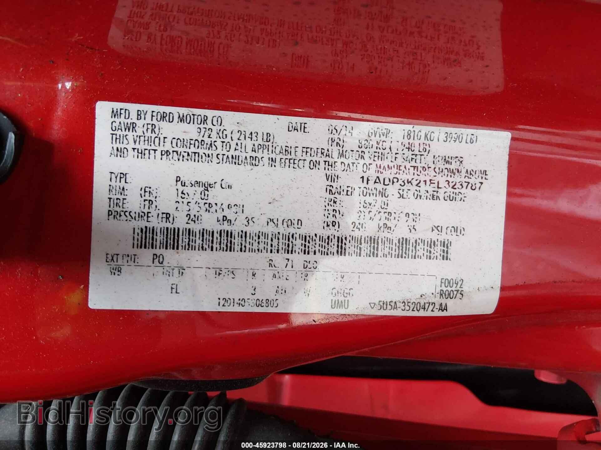2014 FORD FOCUS - VIN: 1FADP3K21EL323787 - Photo 9