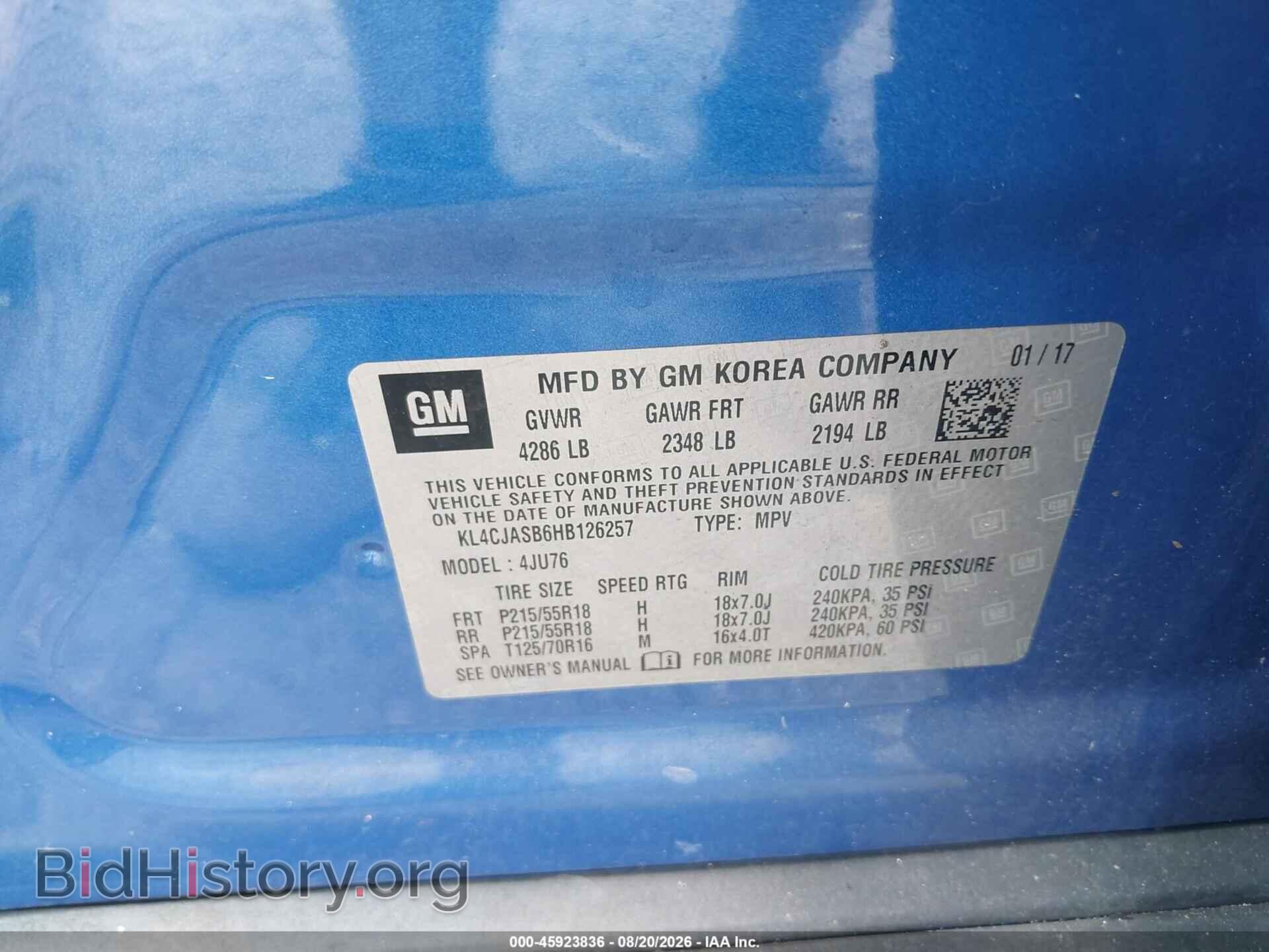 2017 BUICK ENCORE - VIN: KL4CJASB6HB126257 - Photo 9