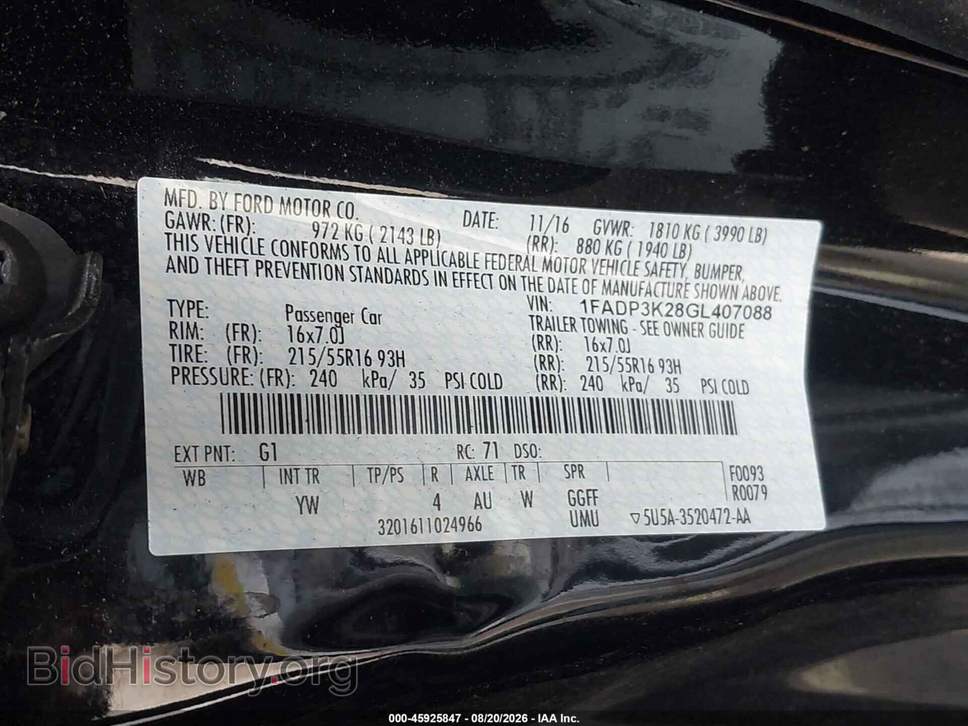 2016 FORD FOCUS - VIN: 1FADP3K28GL407088 - Photo 9