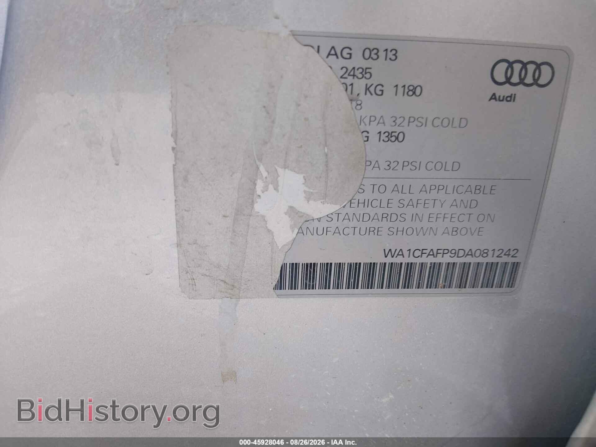 2013 AUDI Q5 - VIN: WA1CFAFP9DA081242 - Photo 9