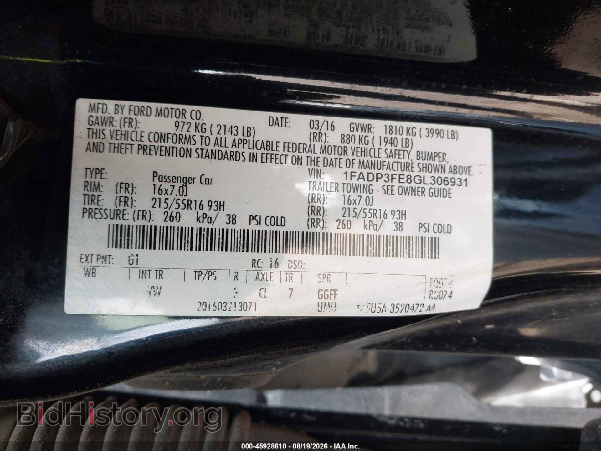 2016 FORD FOCUS - VIN: 1FADP3FE8GL306931 - Фото 9