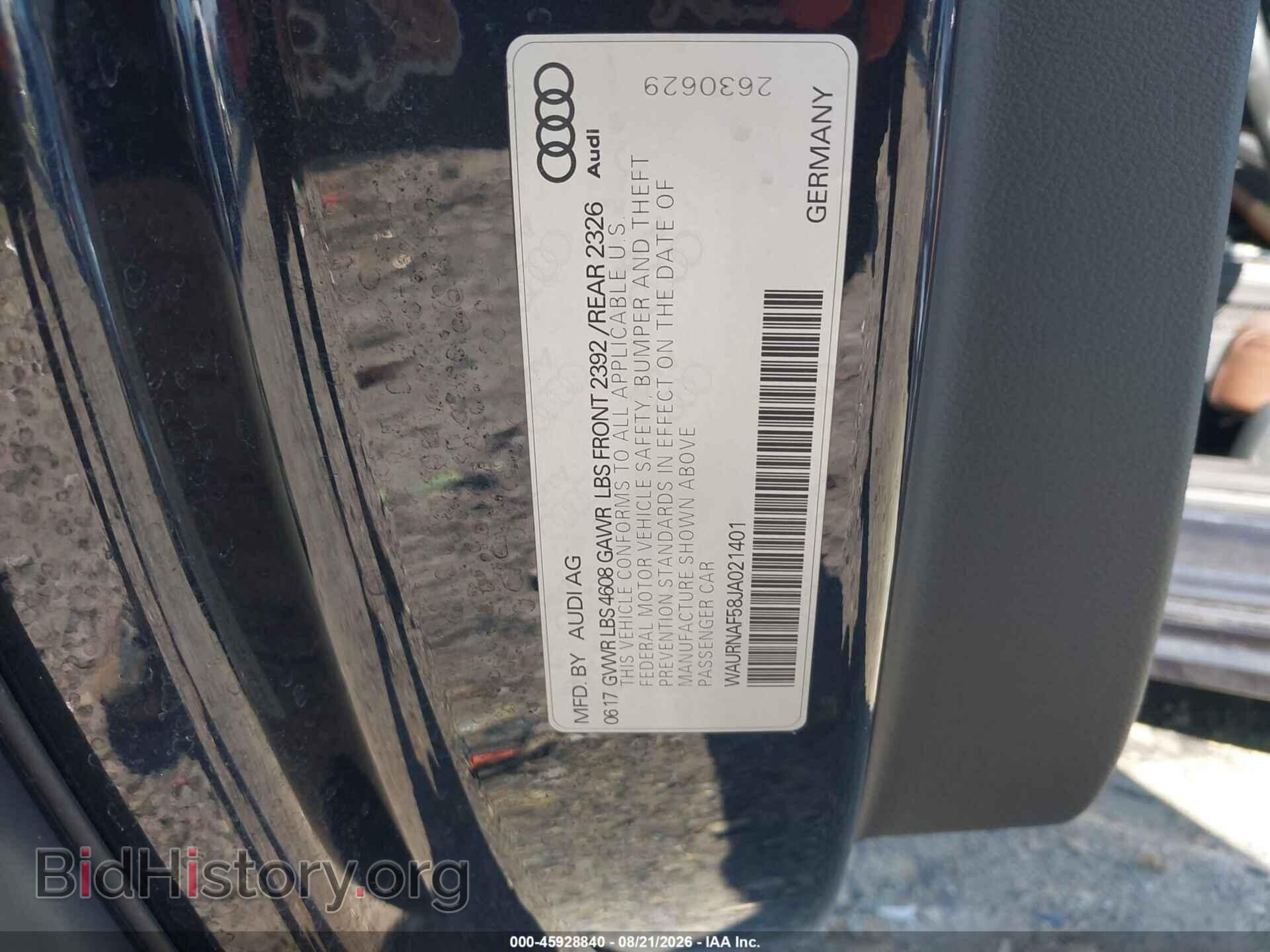 2018 AUDI A5 - VIN: WAURNAF58JA021401 - Фото 9