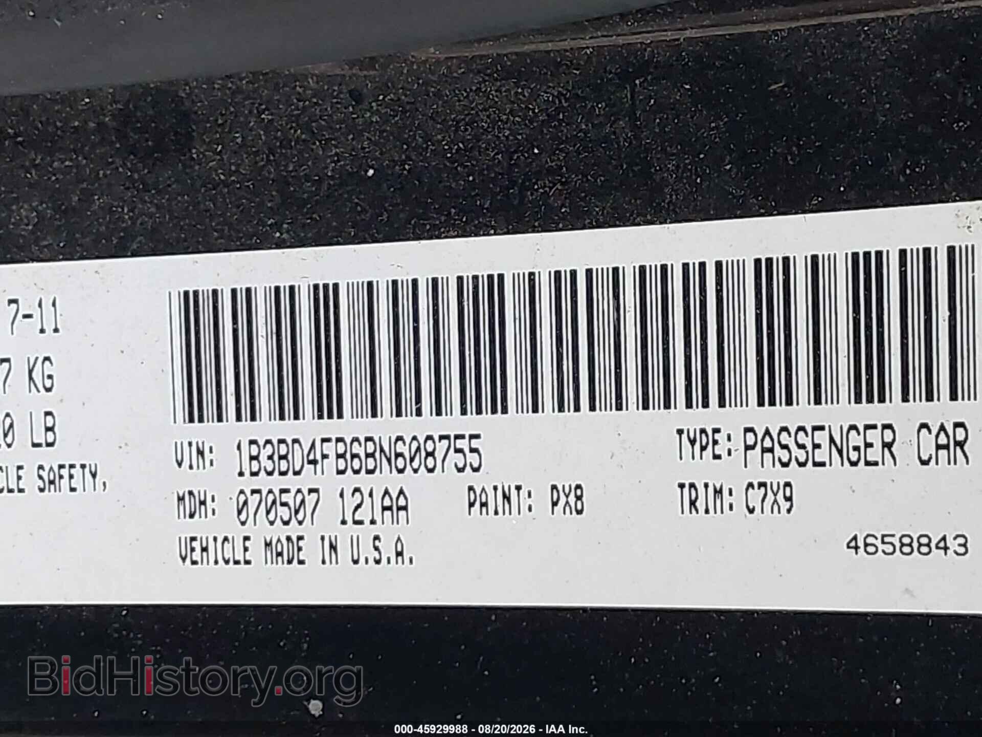 2011 DODGE AVENGER - VIN: 1B3BD4FB6BN608755 - Photo 9