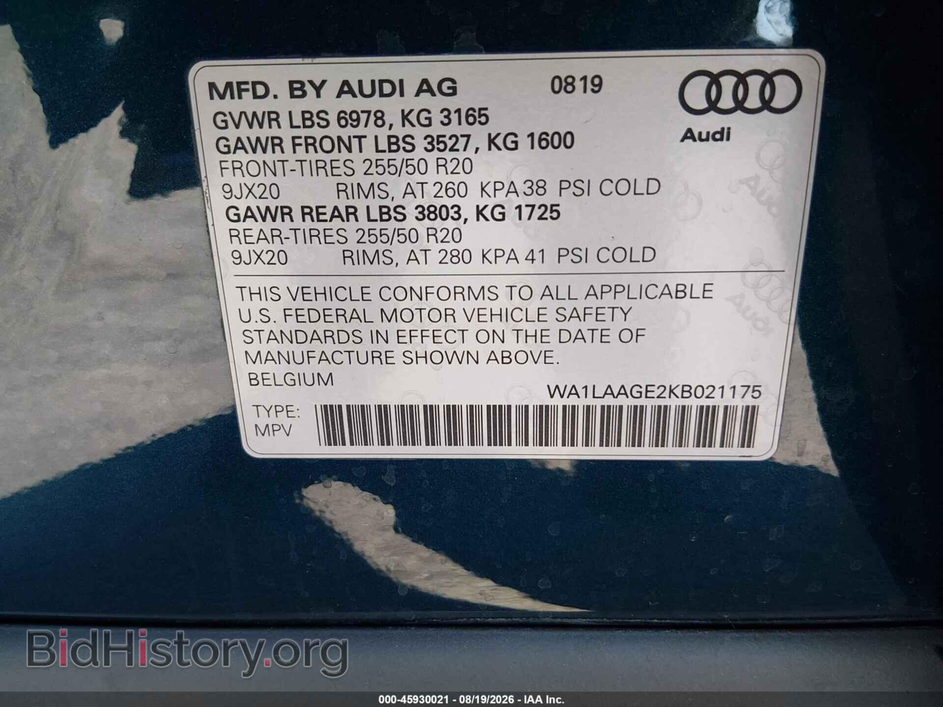 2019 AUDI E-TRON - VIN: WA1LAAGE2KB021175 - Photo 9