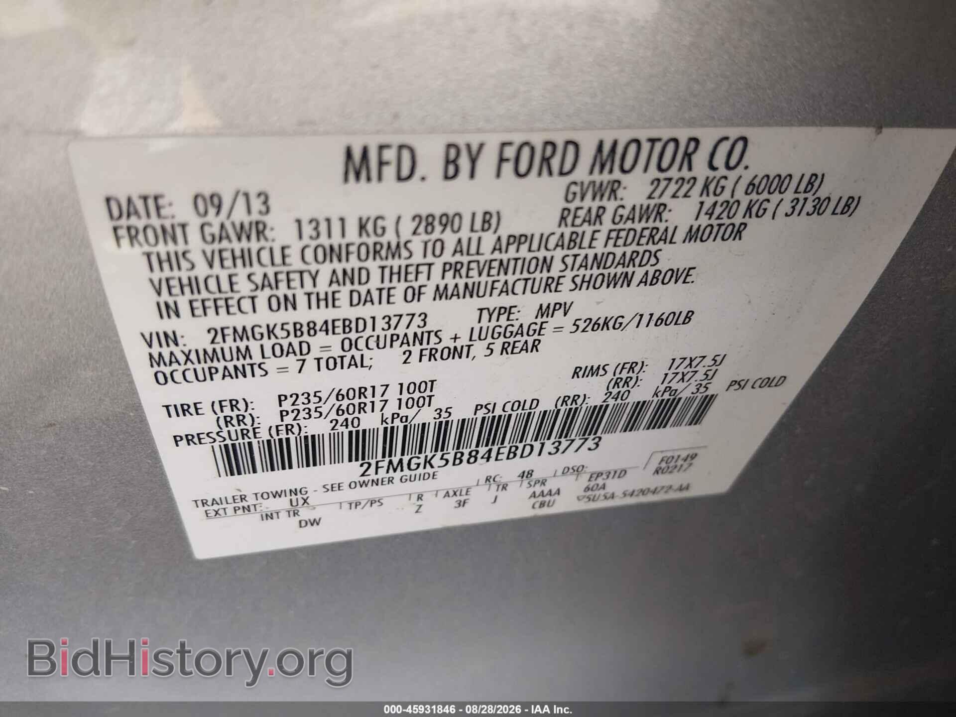 2014 FORD FLEX - VIN: 2FMGK5B84EBD13773 - Photo 9