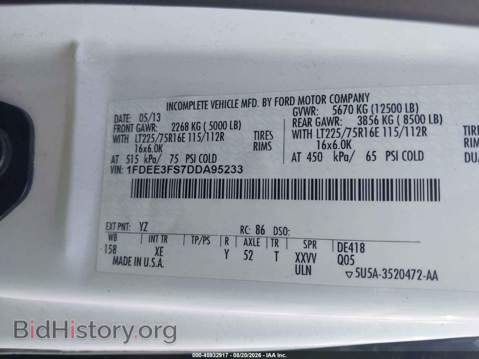 2013 FORD E-350 CUTAWAY - VIN: 1FDEE3FS7DDA95233 - Photo 8