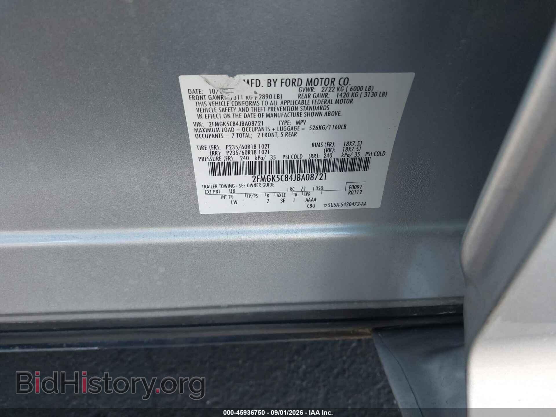 2018 FORD FLEX - VIN: 2FMGK5C84JBA08721 - Photo 9