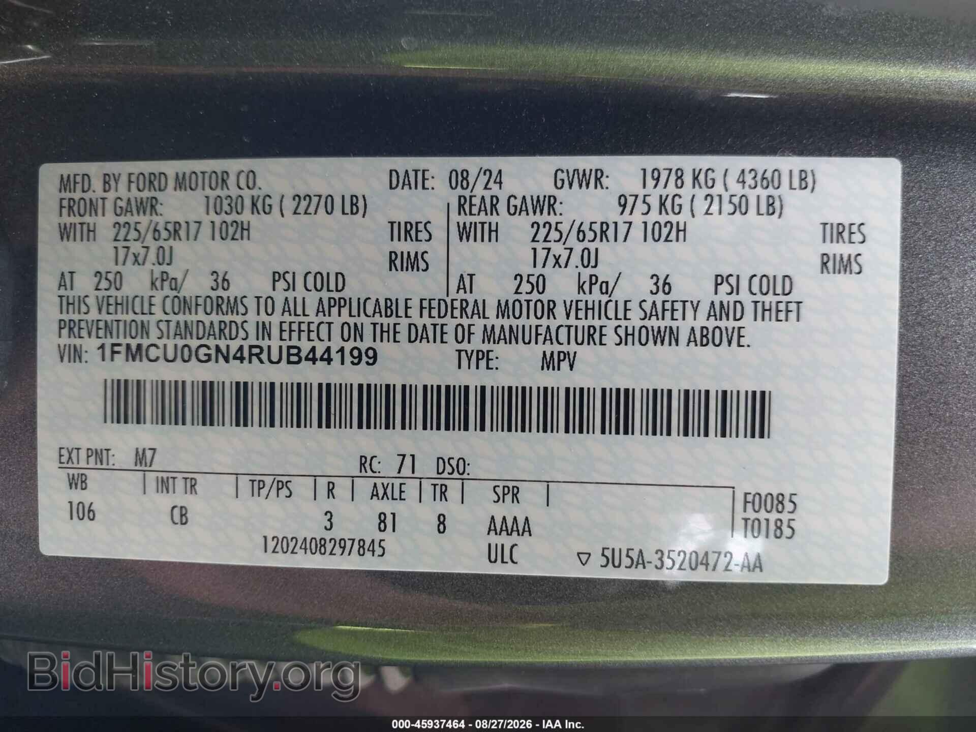 2024 FORD ESCAPE - VIN: 1FMCU0GN4RUB44199 - Photo 9