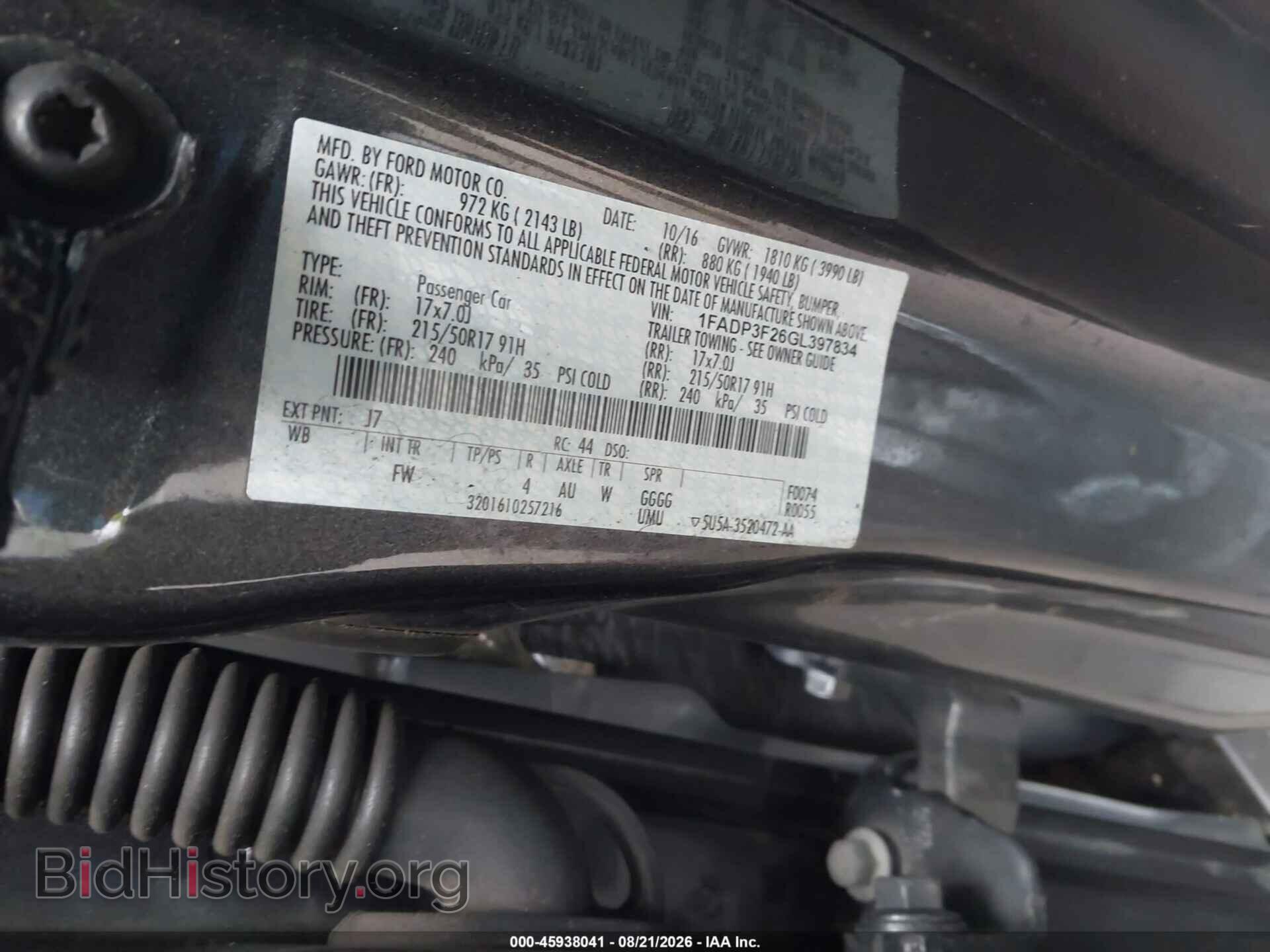 2016 FORD FOCUS - VIN: 1FADP3F26GL397834 - Photo 9