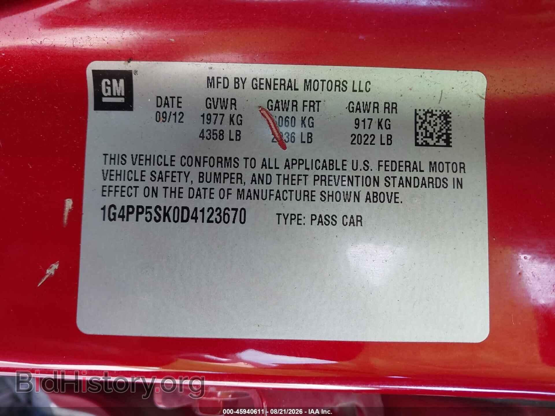 2013 BUICK VERANO - VIN: 1G4PP5SK0D4123670 - Photo 9
