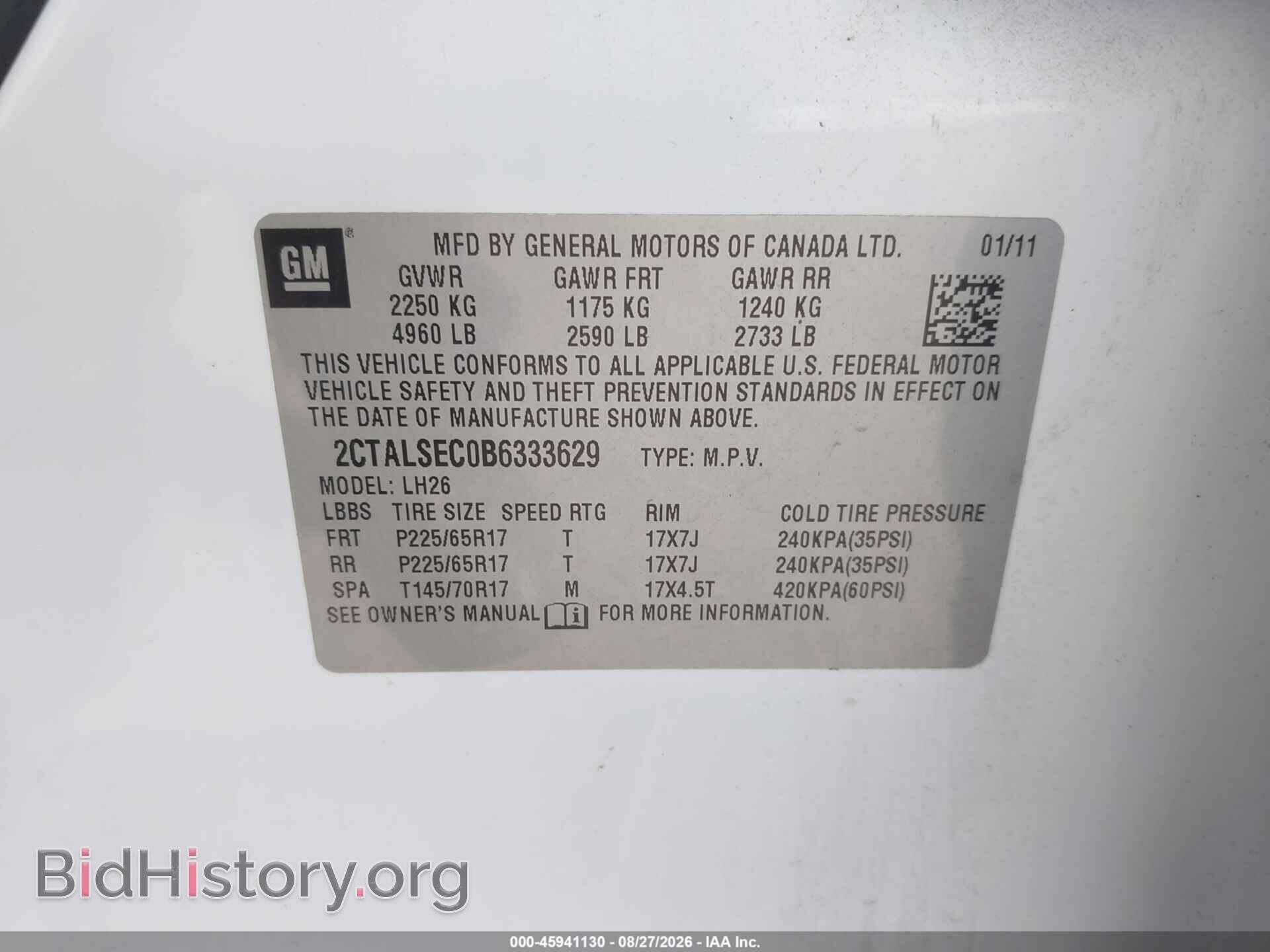 2011 GMC TERRAIN - VIN: 2CTALSEC0B6333629 - Фото 9