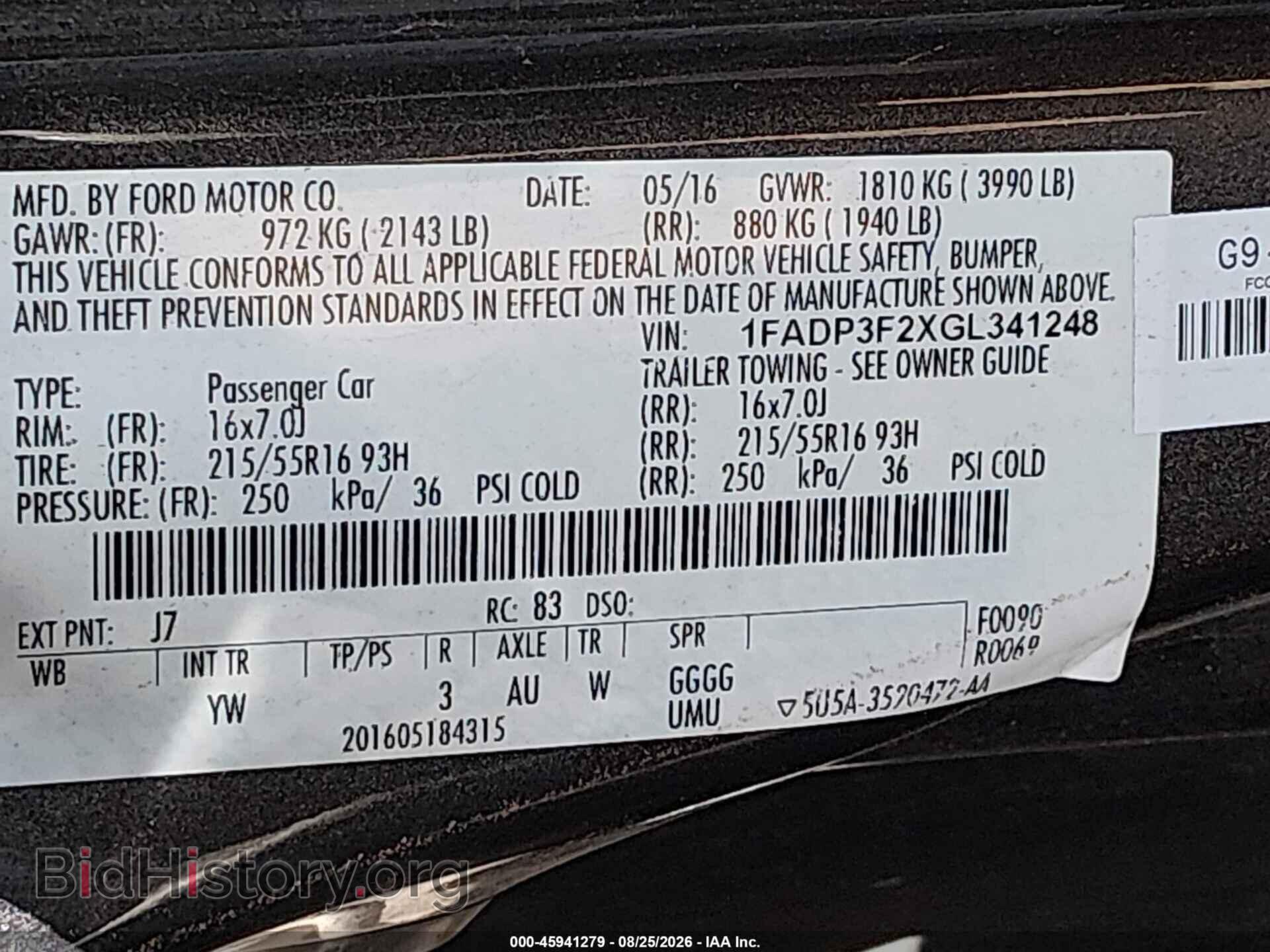 2016 FORD FOCUS - VIN: 1FADP3F2XGL341248 - Фото 9
