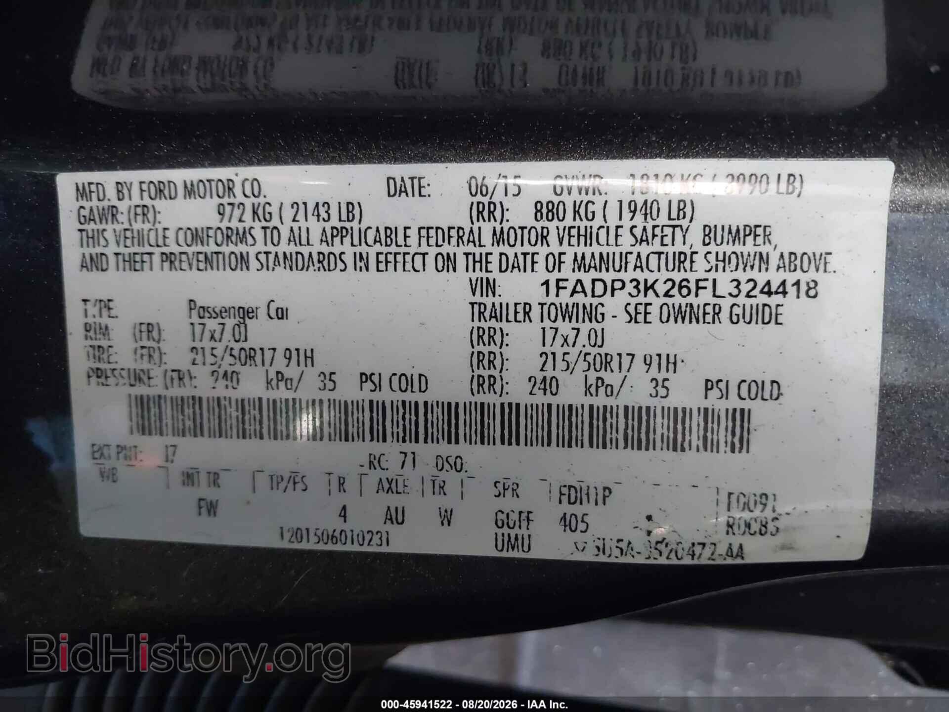 2015 FORD FOCUS - VIN: 1FADP3K26FL324418 - Фото 9