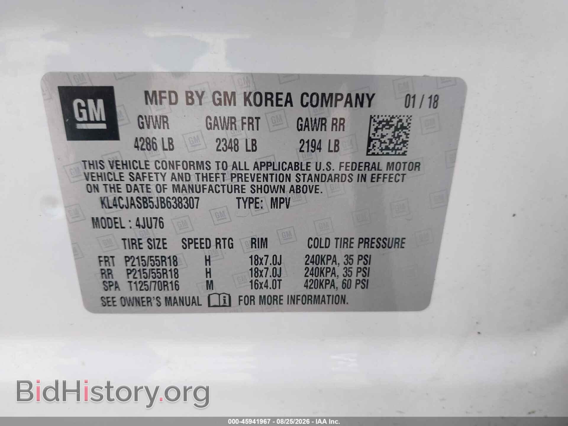 2018 BUICK ENCORE - VIN: KL4CJASB5JB638307 - Фото 9