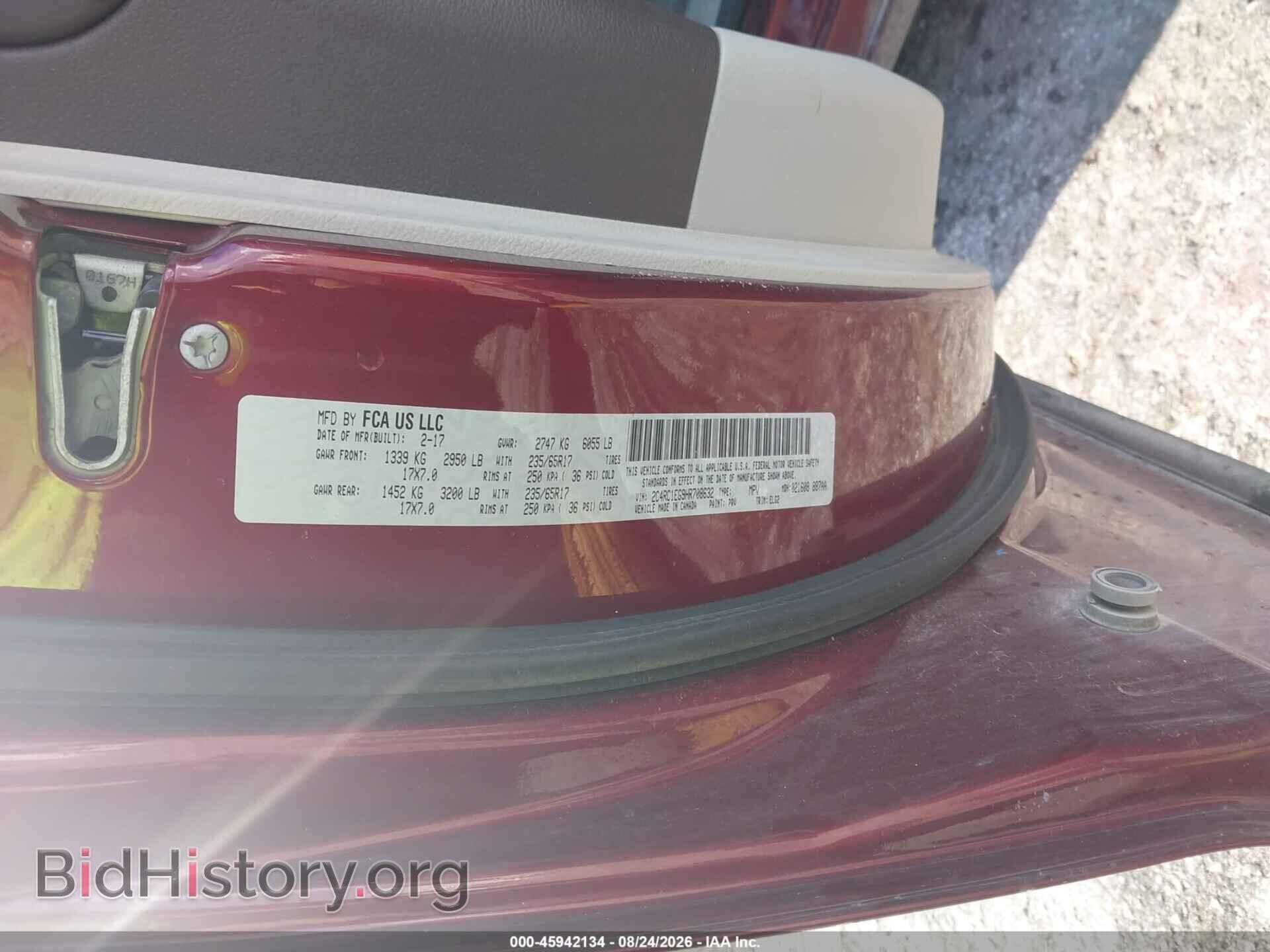 2017 CHRYSLER PACIFICA - VIN: 2C4RC1EG9HR708632 - Photo 9