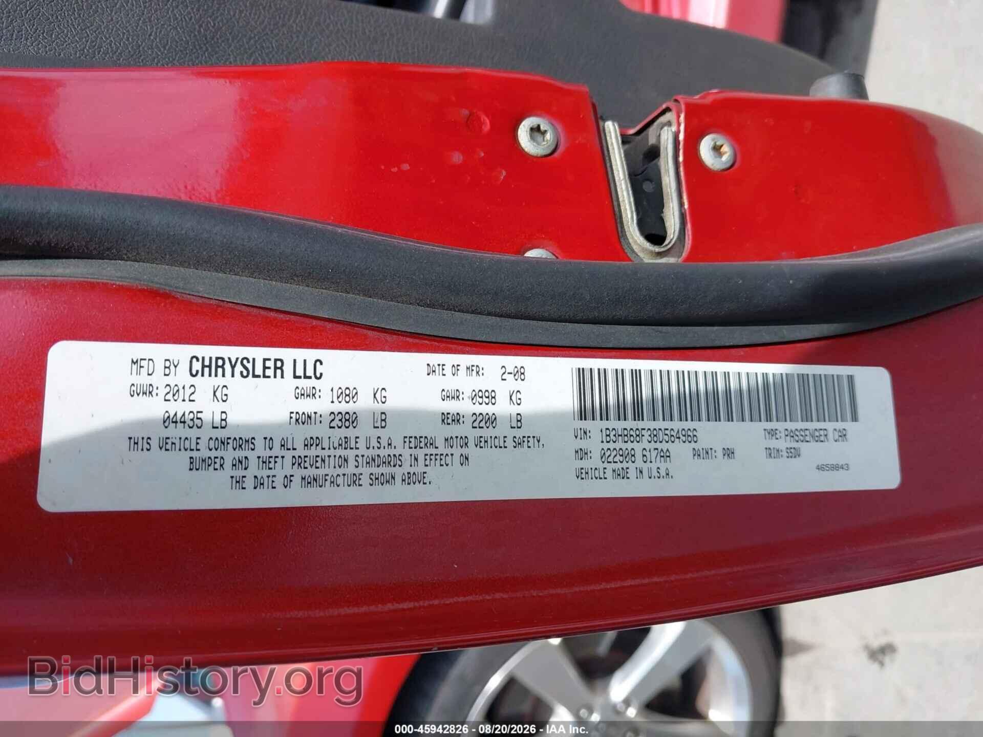 2008 DODGE CALIBER - VIN: 1B3HB68F38D564966 - Photo 9