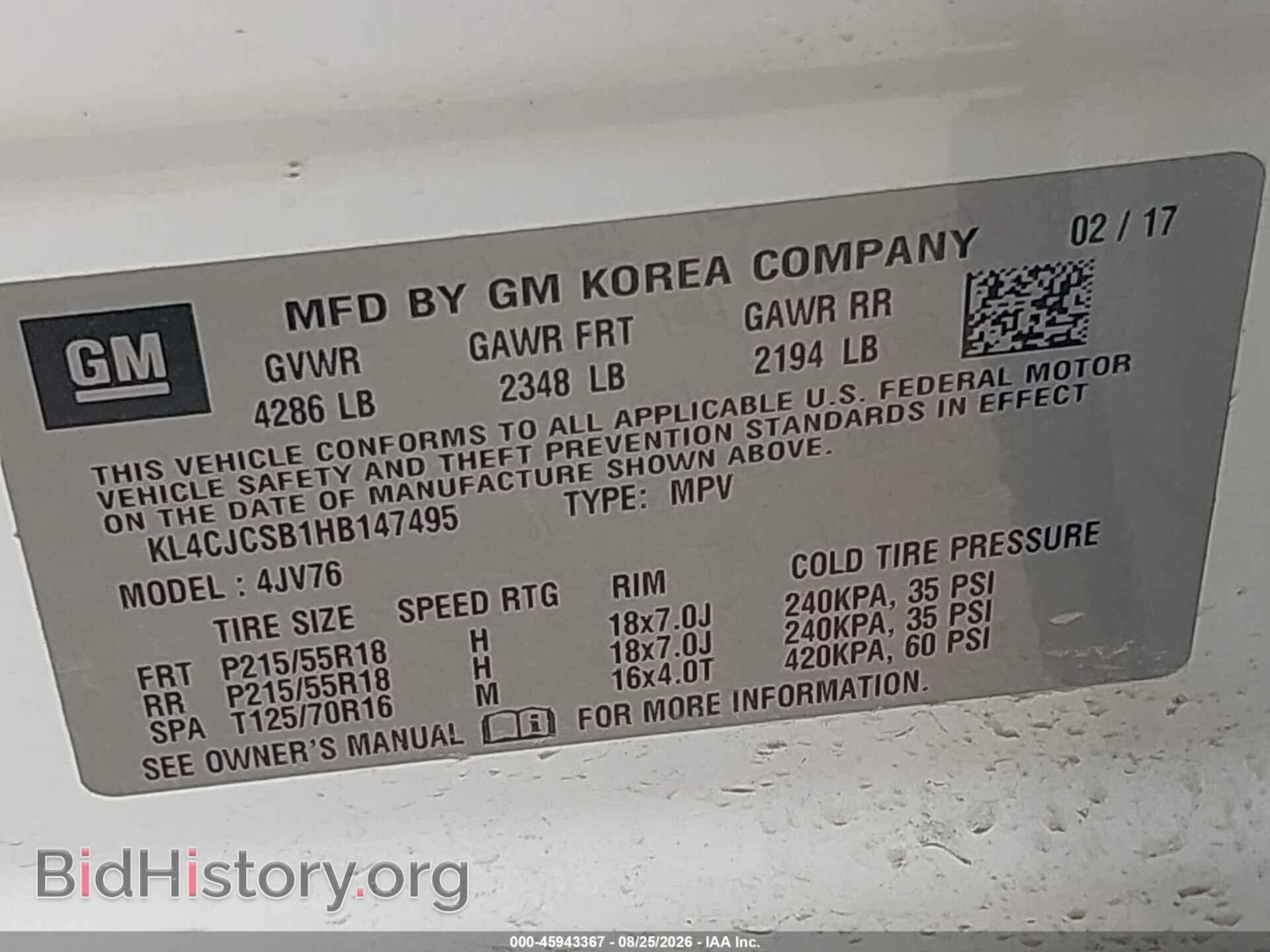 2017 BUICK ENCORE - VIN: KL4CJCSB1HB147495 - Photo 9