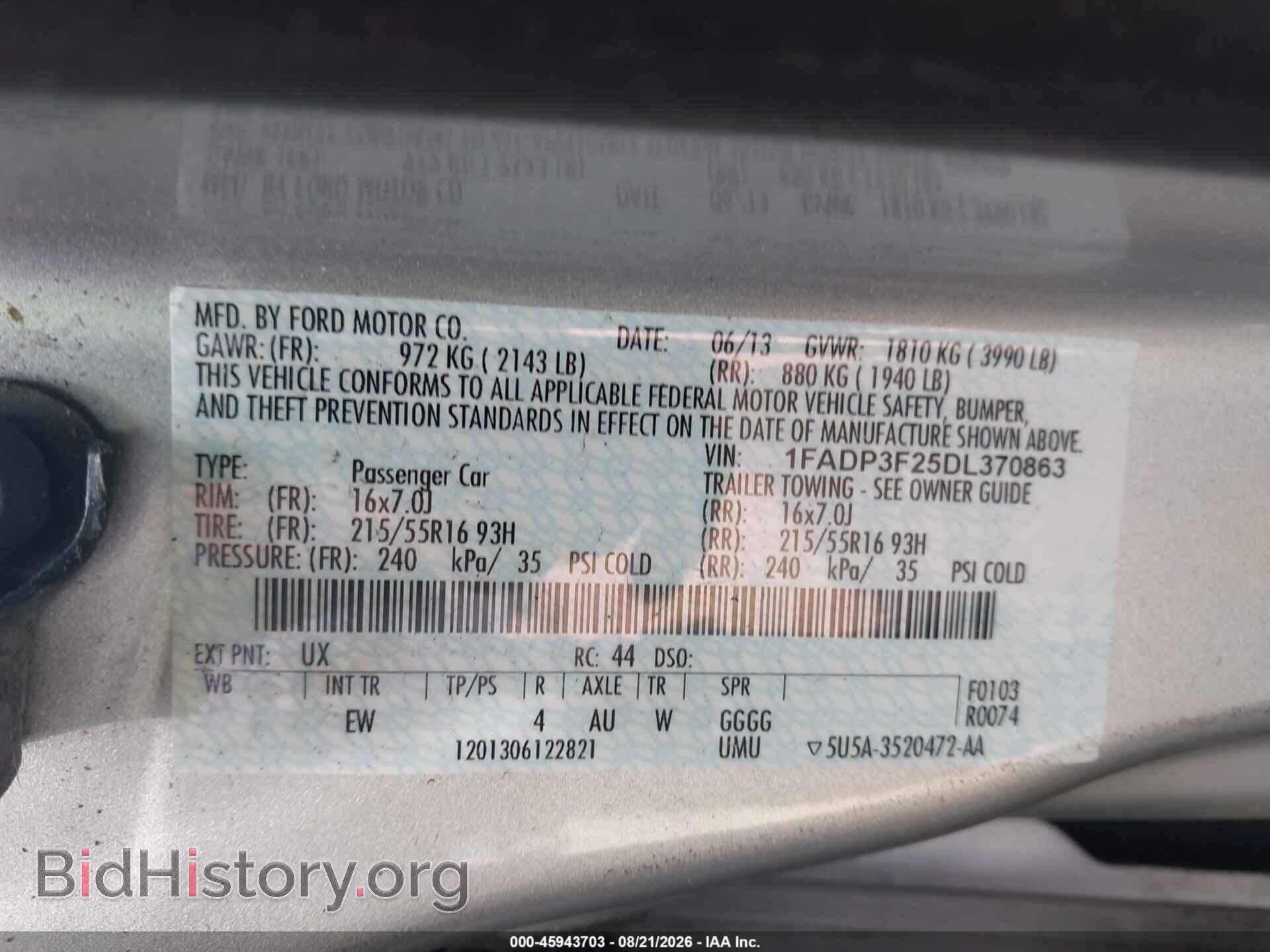 2013 FORD FOCUS - VIN: 1FADP3F25DL370863 - Photo 9