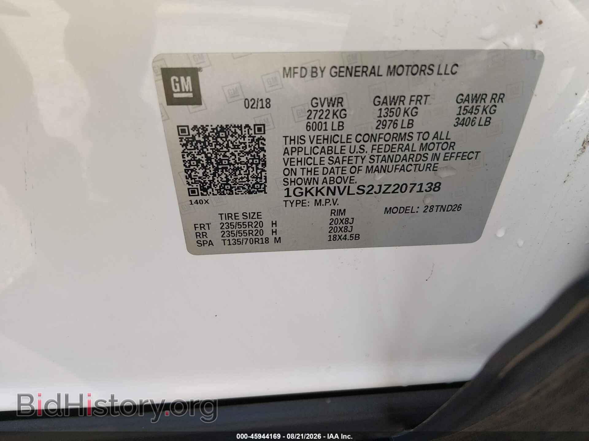 2018 GMC ACADIA - VIN: 1GKKNVLS2JZ207138 - Фото 9