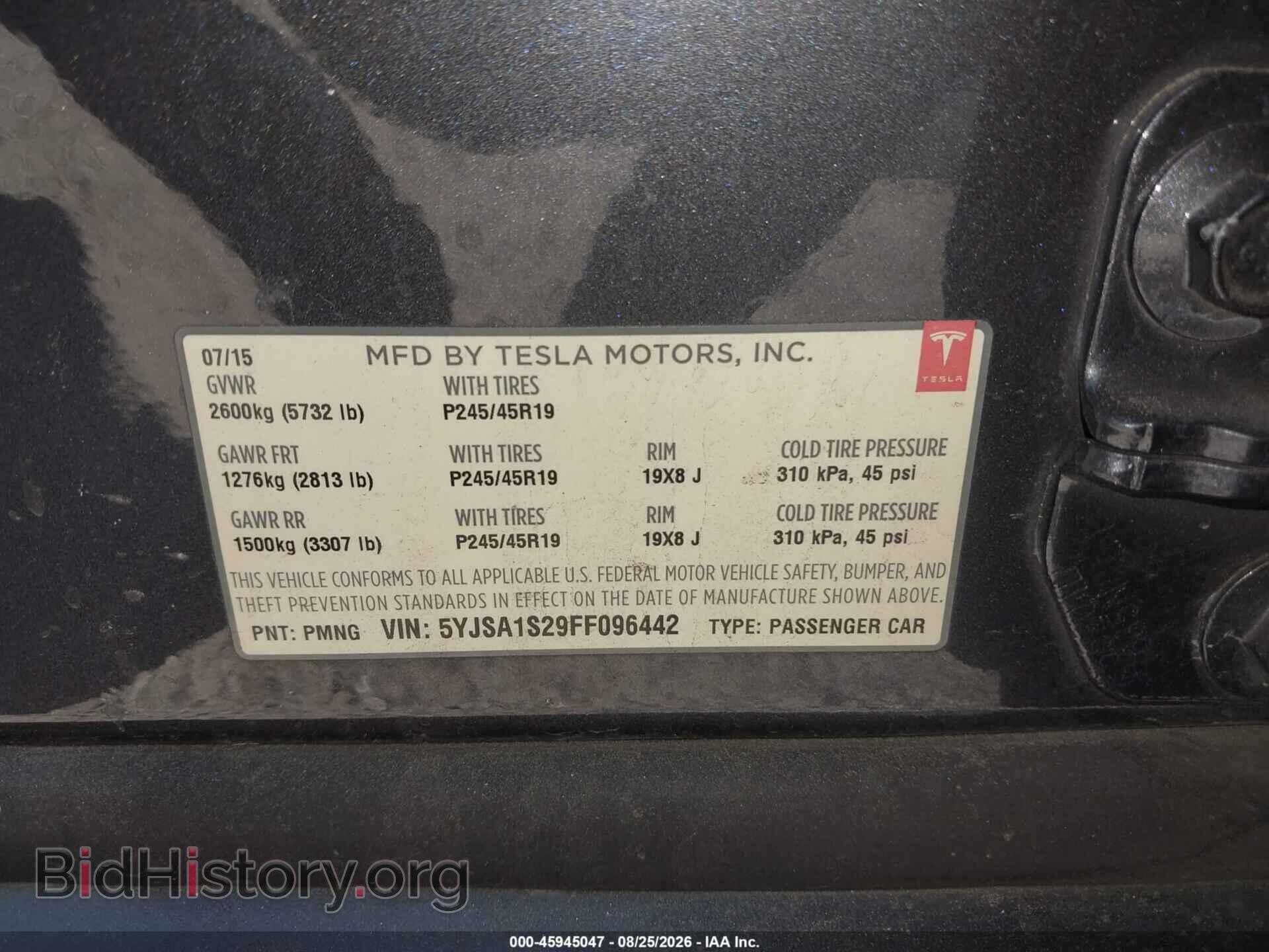 2015 TESLA MODEL S - VIN: 5YJSA1S29FF096442 - Photo 9