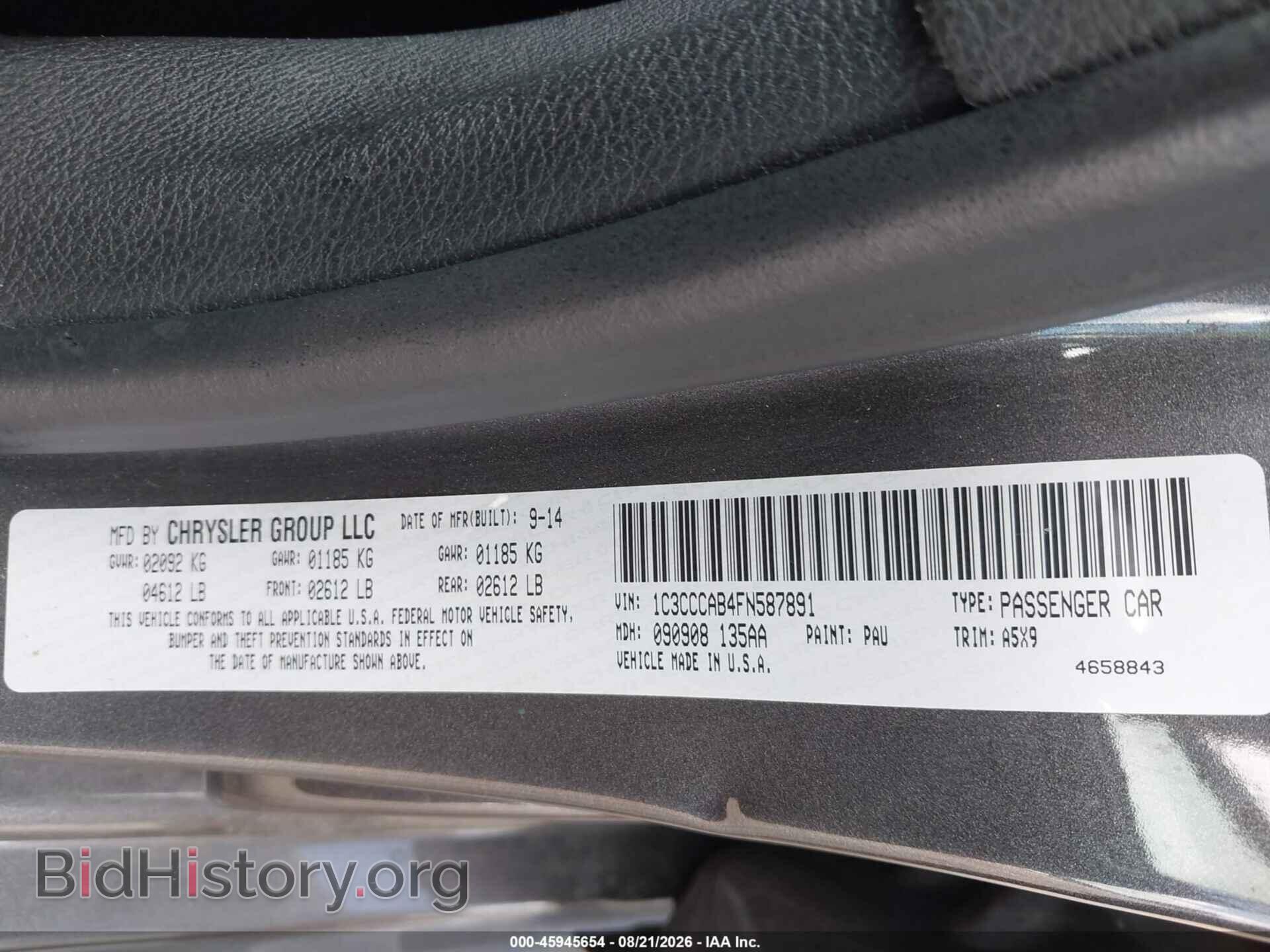 2015 CHRYSLER 200 - VIN: 1C3CCCAB4FN587891 - Photo 9