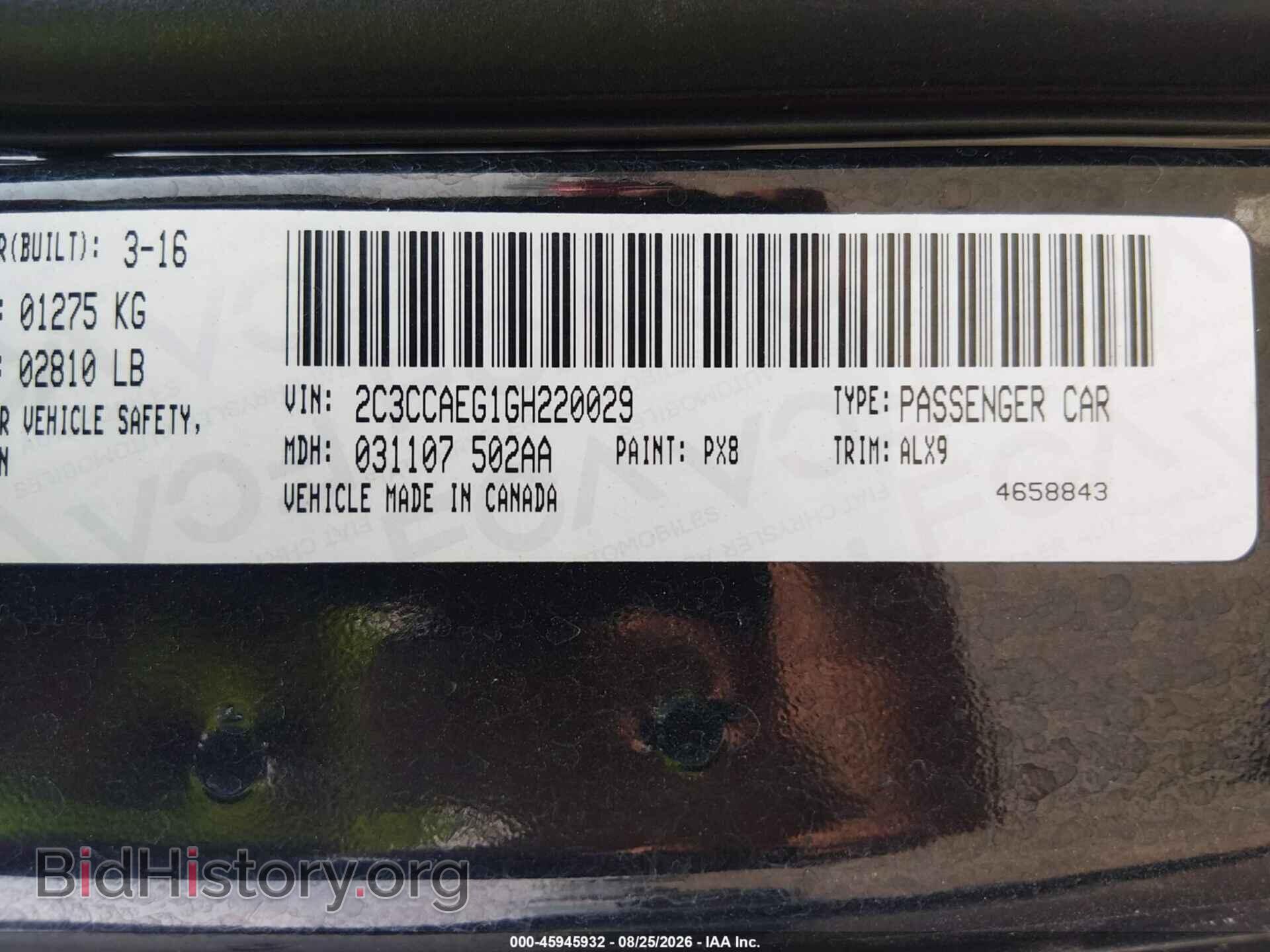 2016 CHRYSLER 300C - VIN: 2C3CCAEG1GH220029 - Photo 9