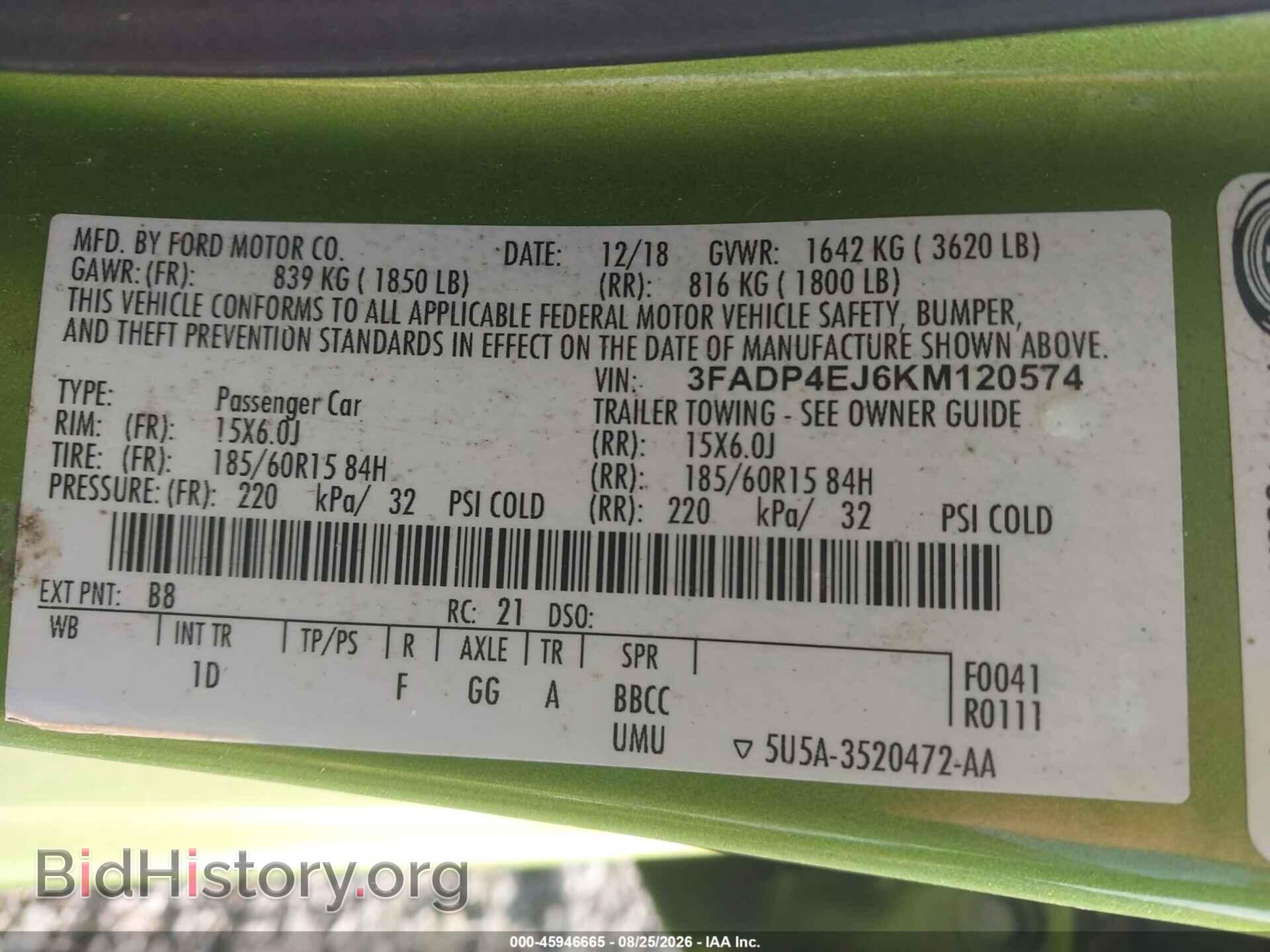 2019 FORD FIESTA - VIN: 3FADP4EJ6KM120574 - Photo 9